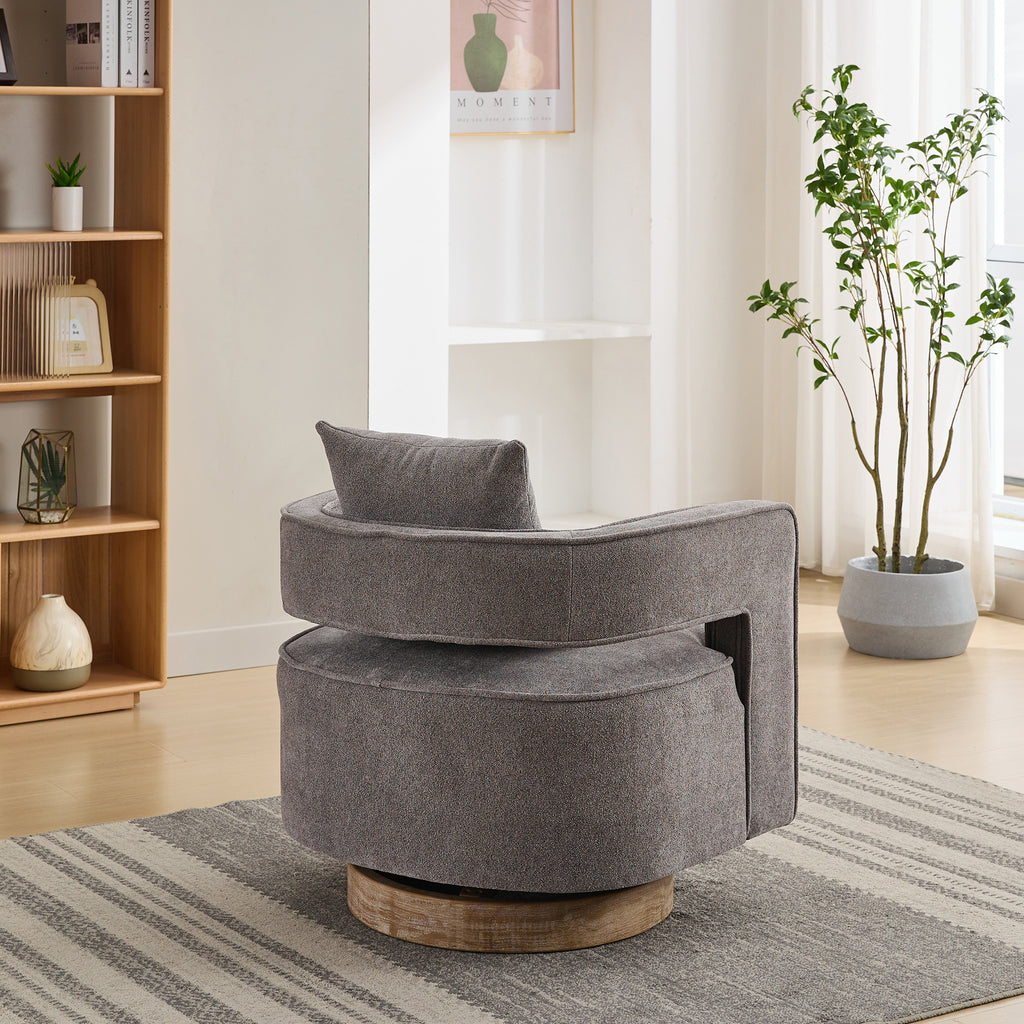 Swivel Accent Open Back Chair (Charcoal)