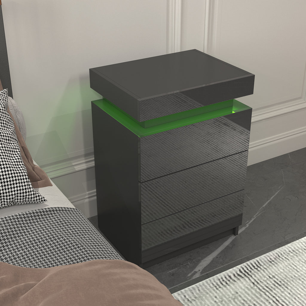 Modern Multi-Colour LED Night Table (Black)