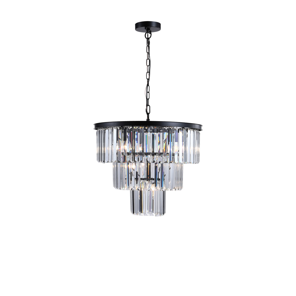 Modern Black Crystal Chandelier