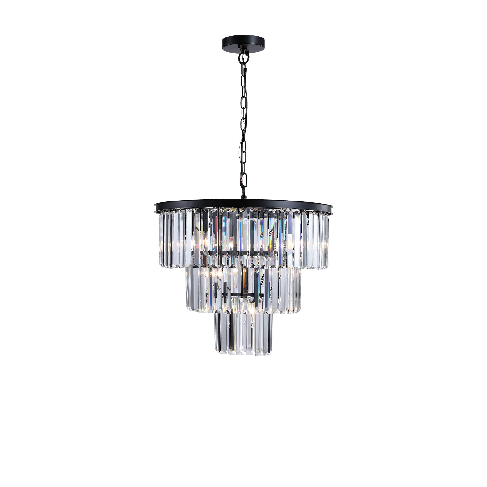Modern Black Crystal Chandelier