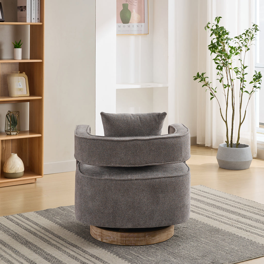 Swivel Accent Open Back Chair (Charcoal)