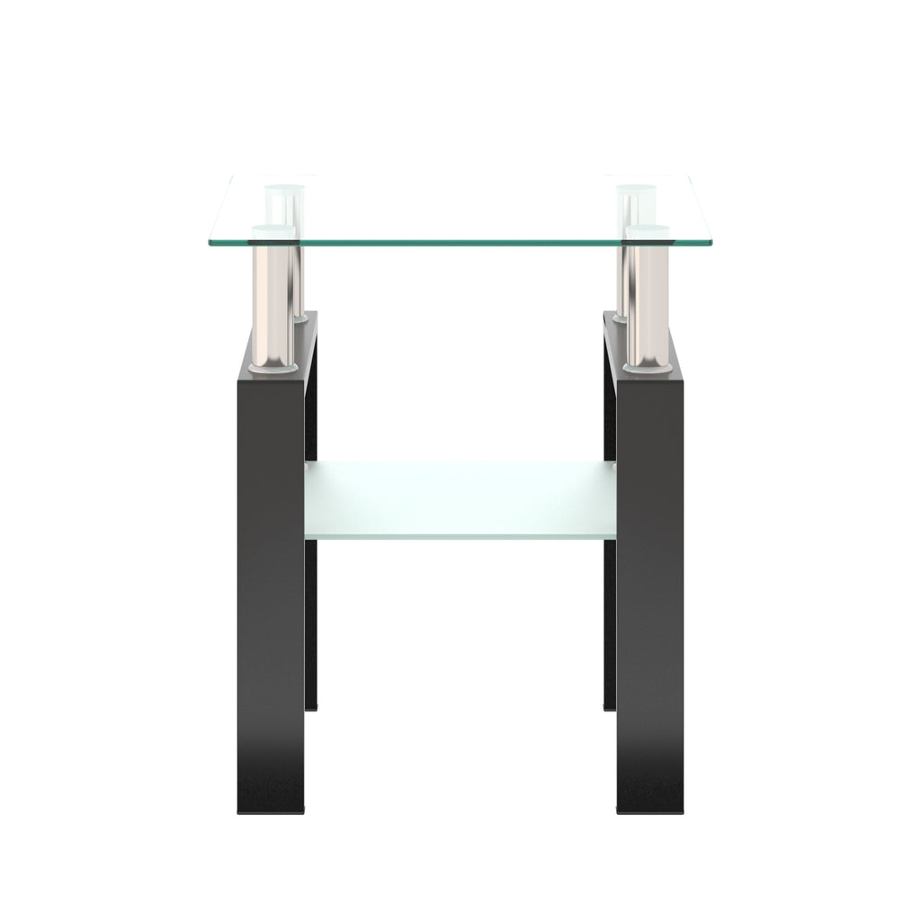 1-Piece Modern Tempered Glass Coffee Table (Black)