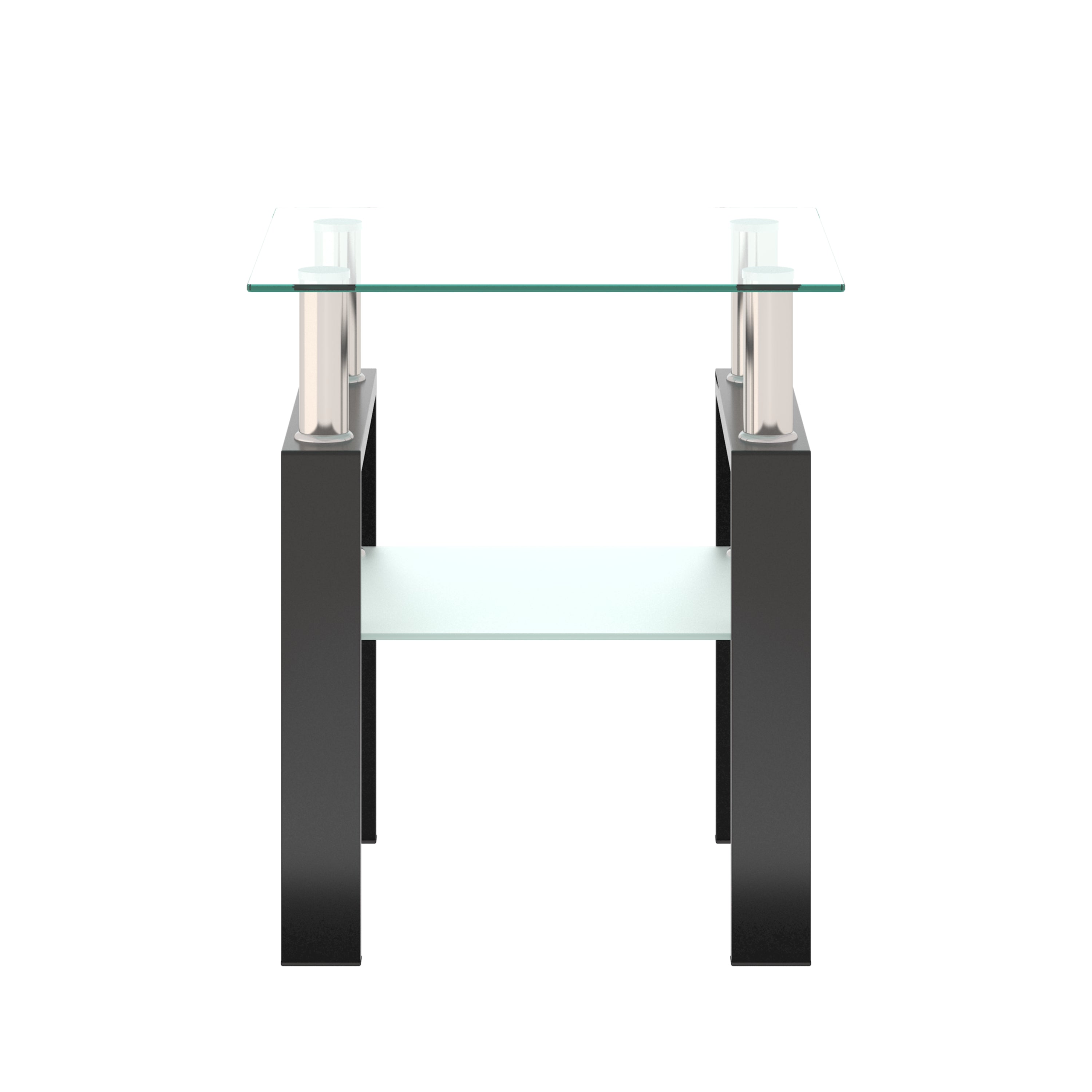 1-Piece Modern Tempered Glass Coffee Table (Black)