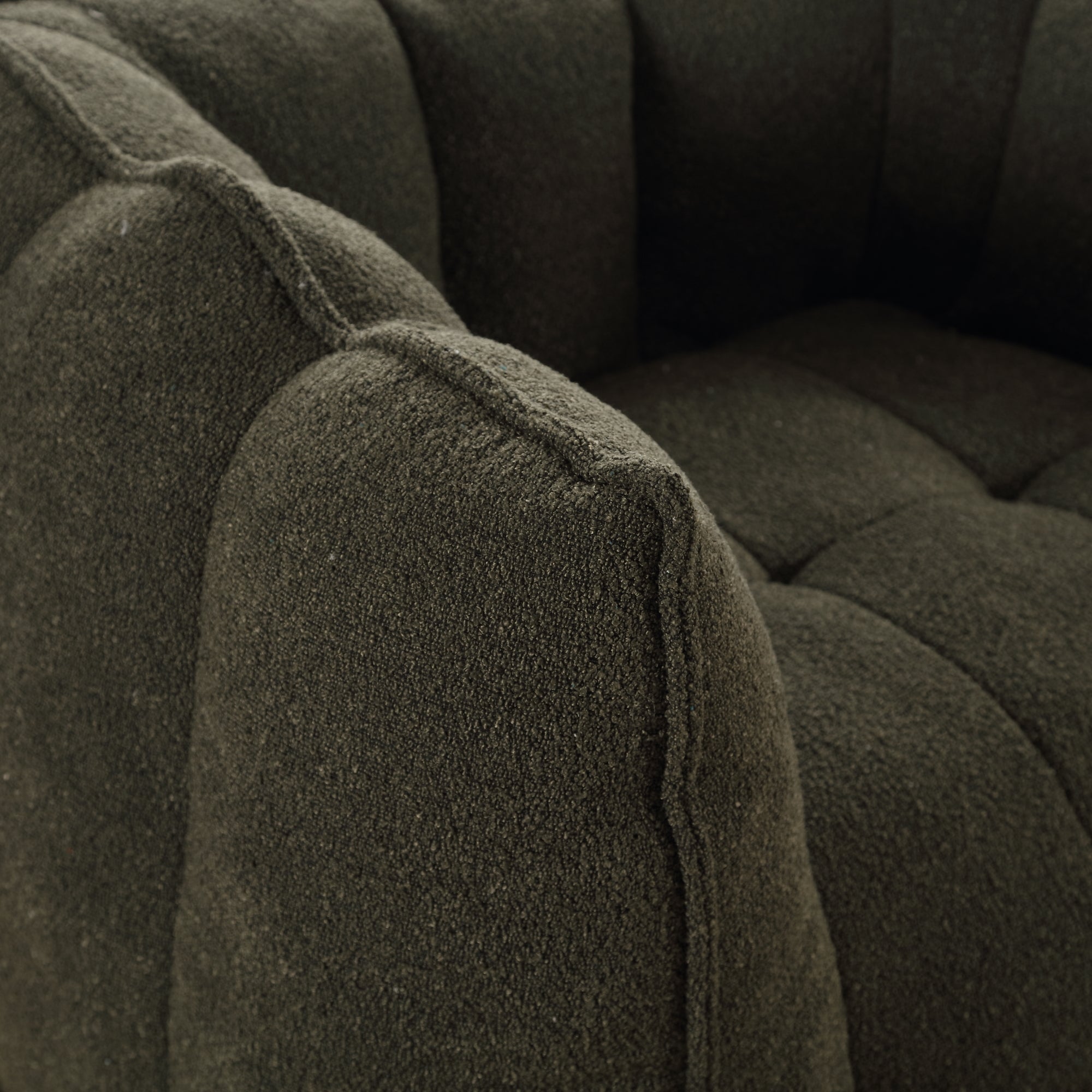 Plush Foam Lounger w/ Ottoman (Olive Green)