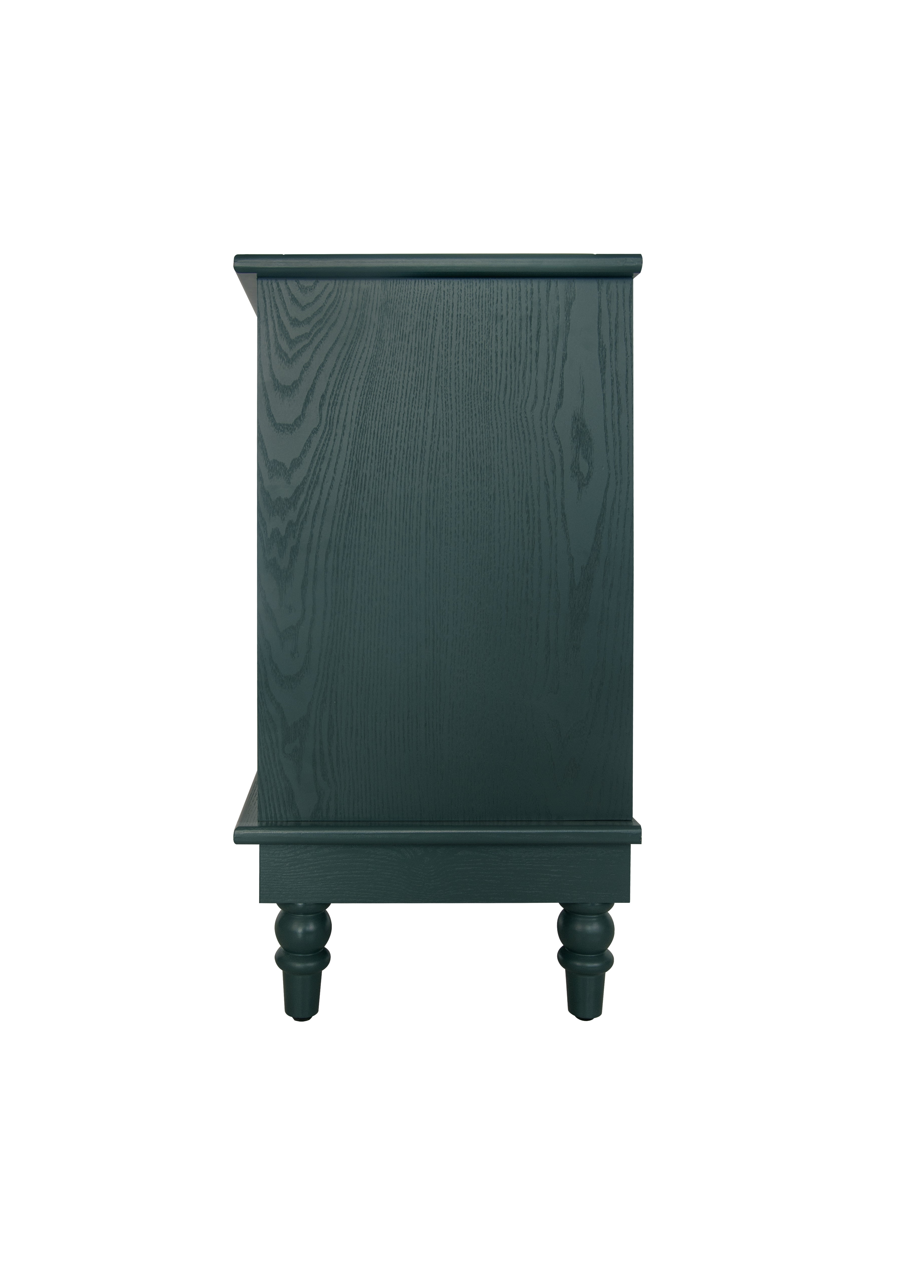 Hollow-Carved 3 Drawer Dresser Chest (Blackish Green)