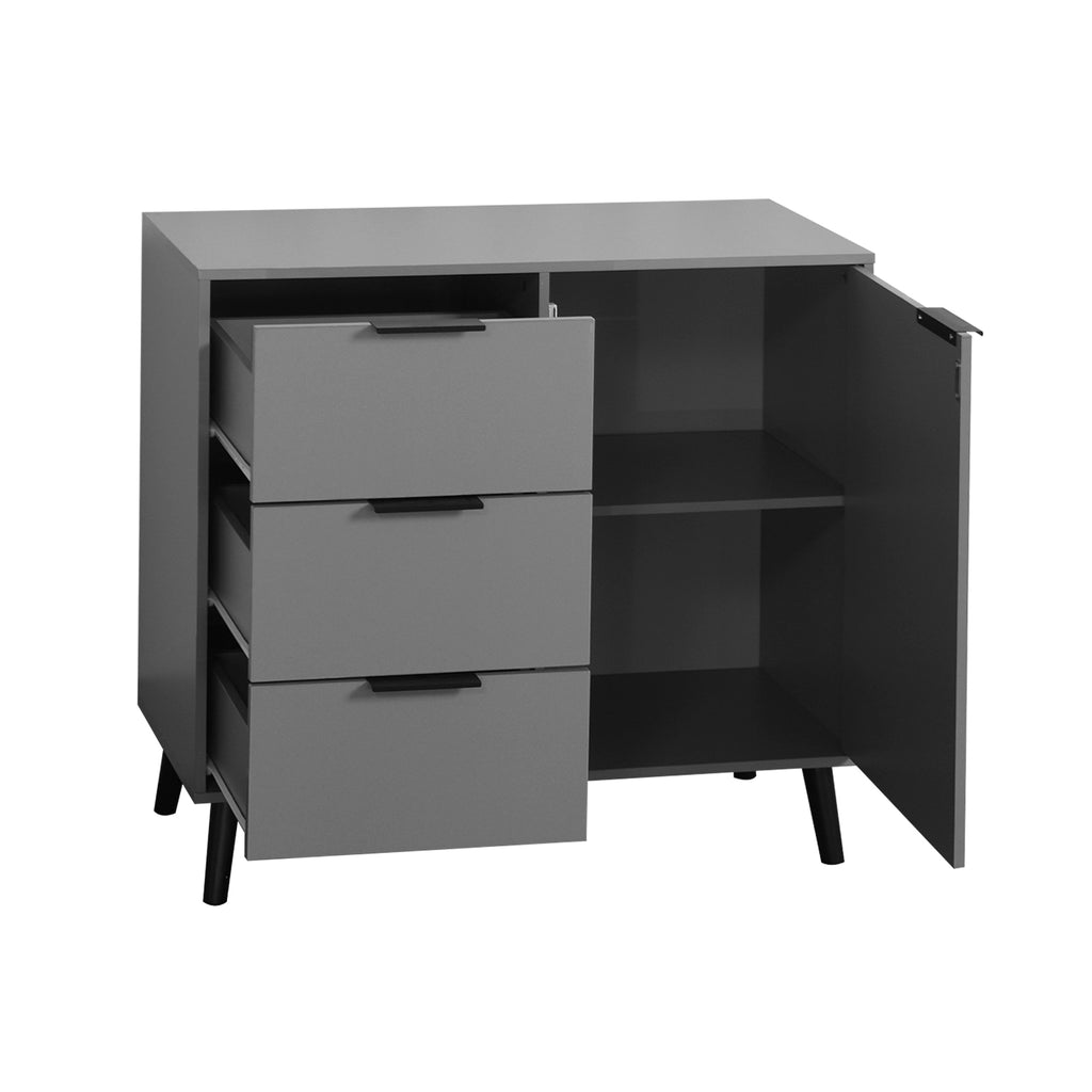 Storage cabinet with 3 drawers and adjustable shelves
