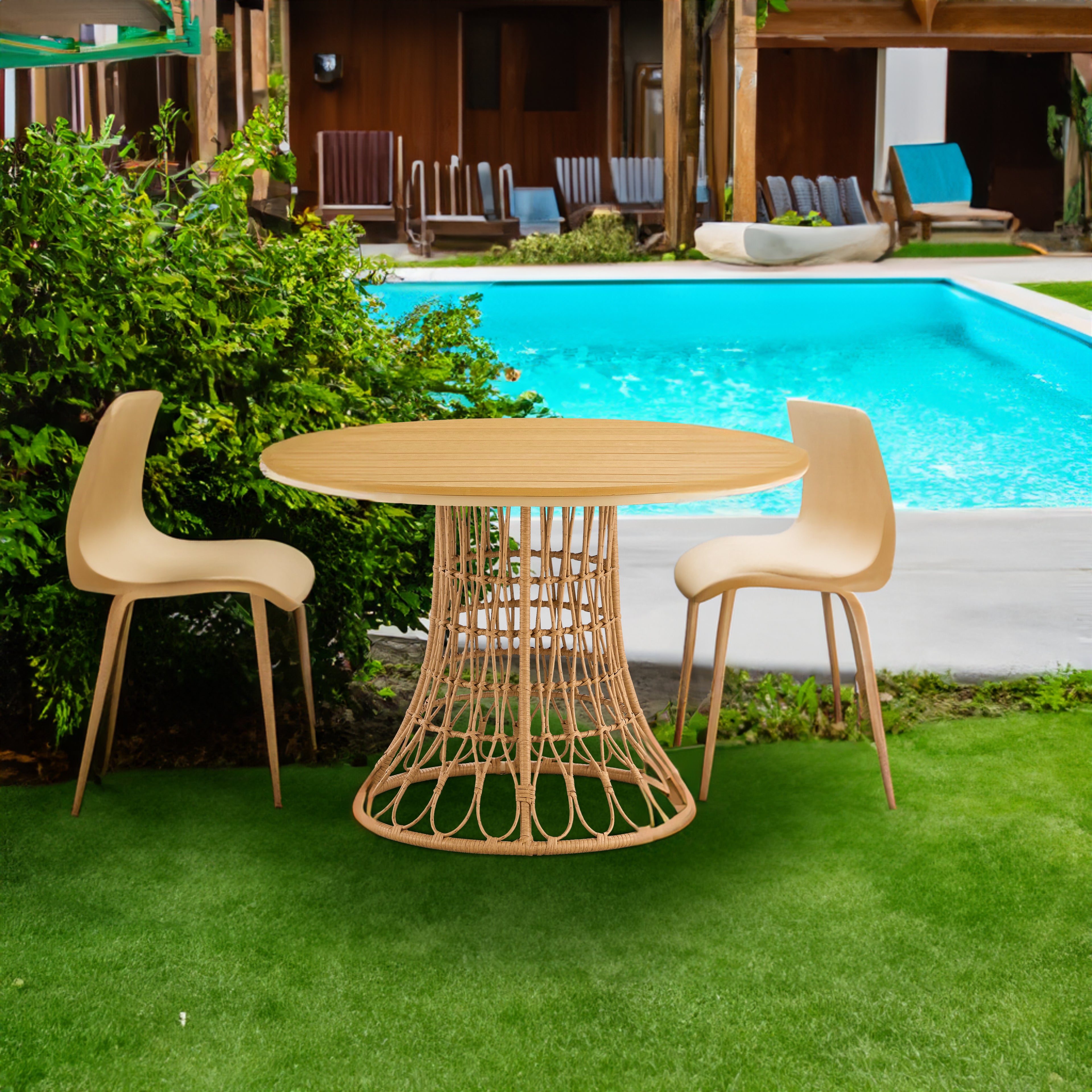 Outdoor Bamboo Chair & Table