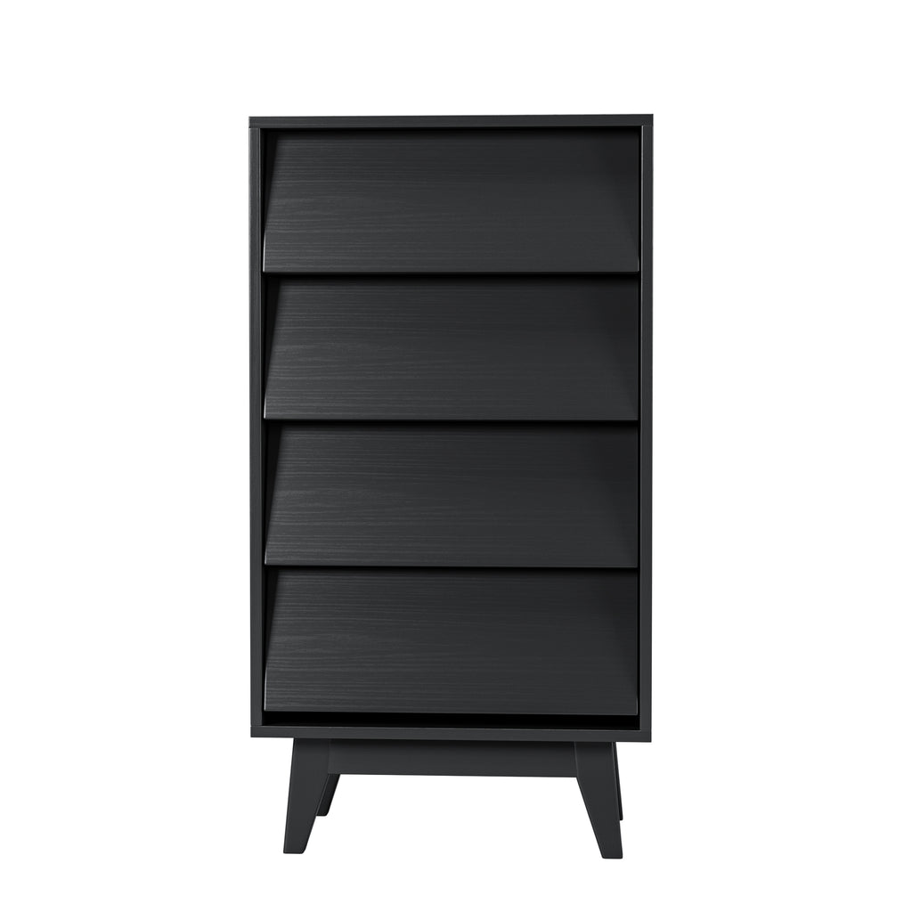 4 Drawer Vintage Bevel Dresser (Black)
