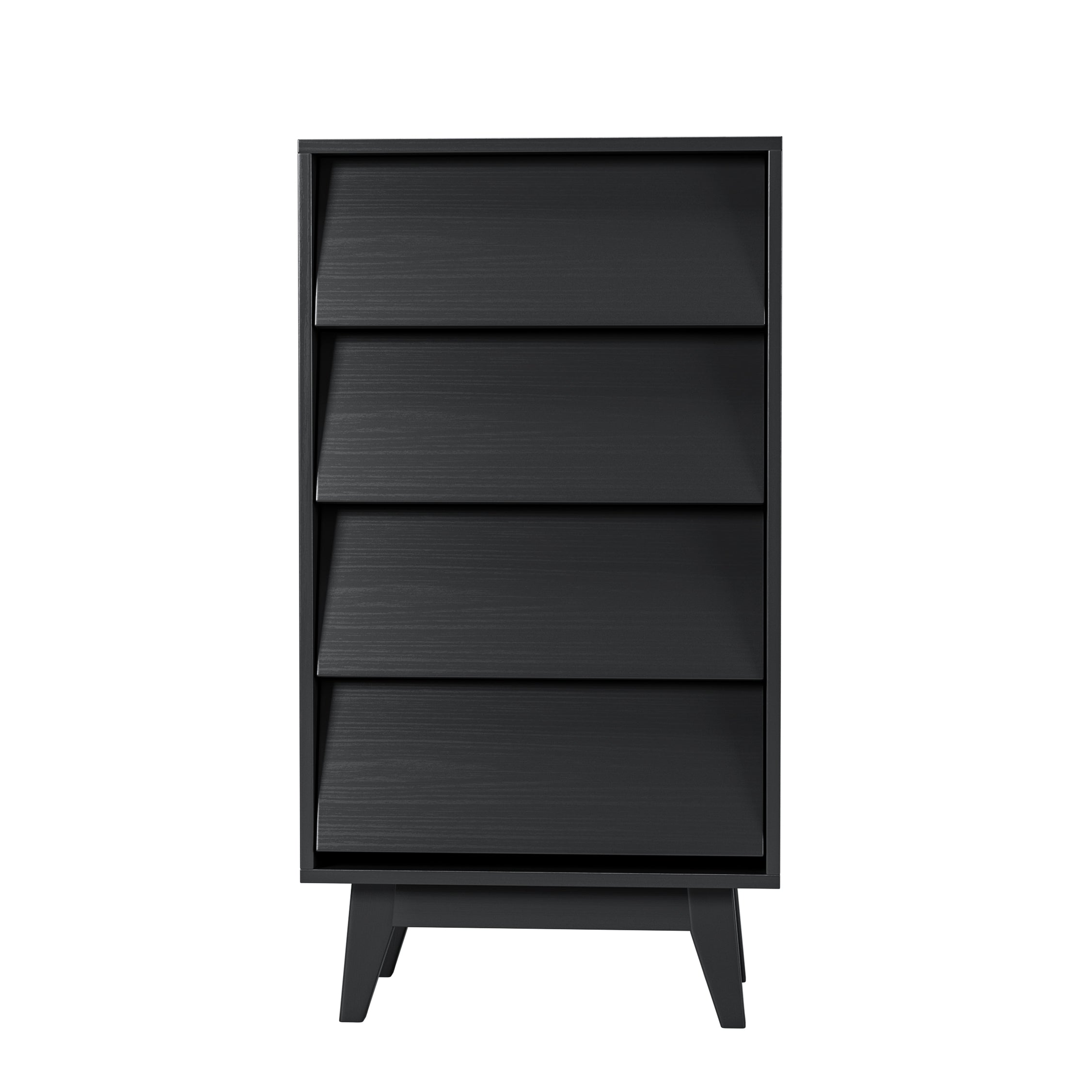 4 Drawer Vintage Bevel Dresser (Black)