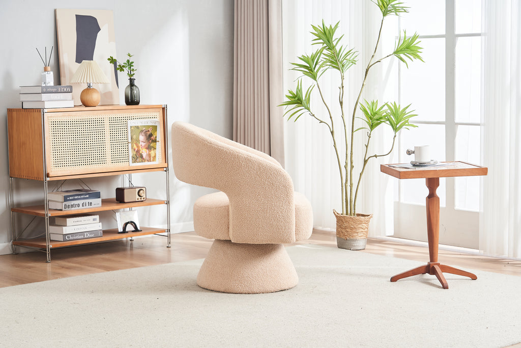 Swivel Teddy Accent Armchair (Nude)