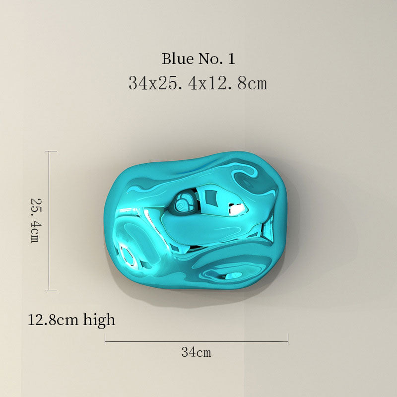 Abstract 3D Stone Wall Sculpture – Electroplated Rock
