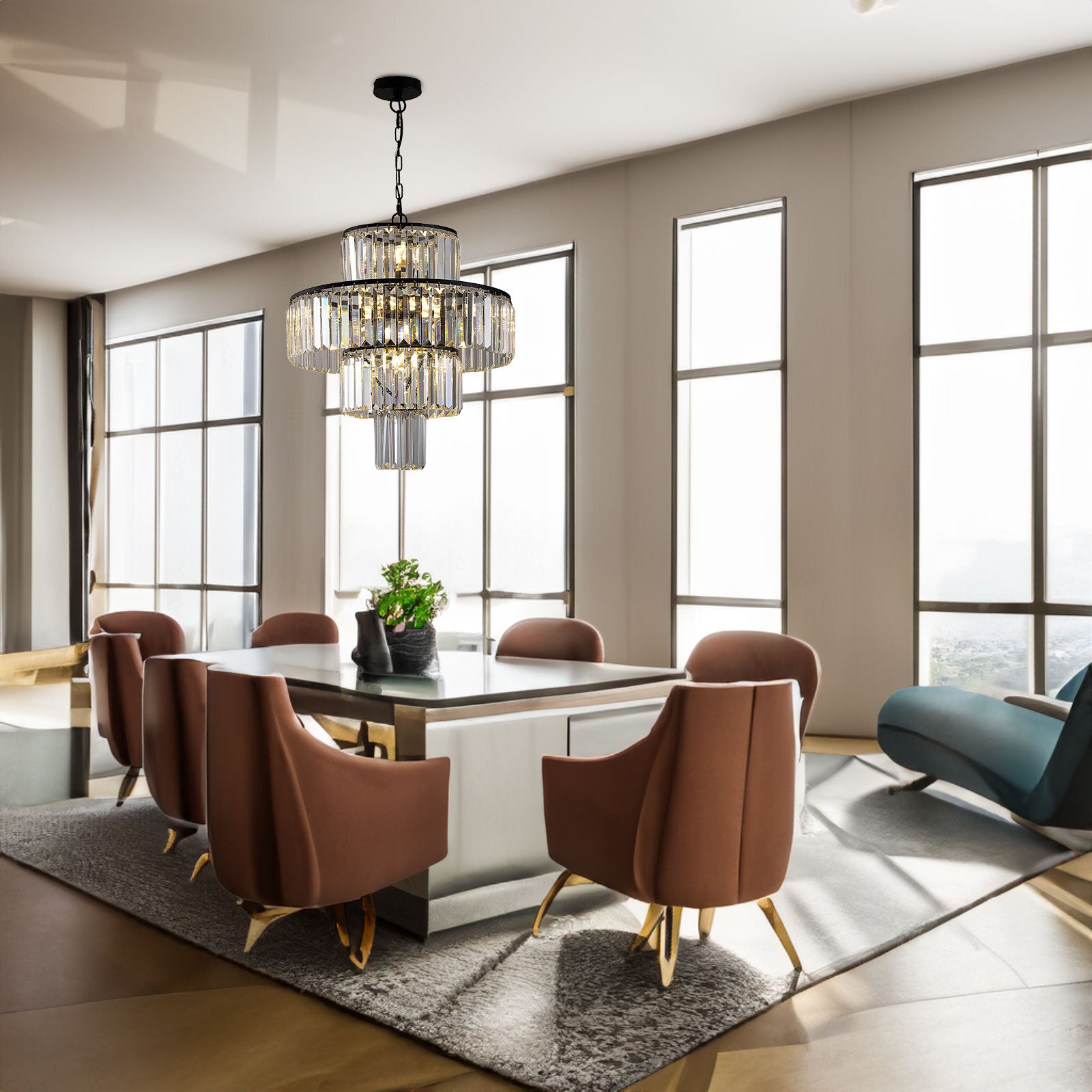 Luxury Crystal Chandelier (Black)