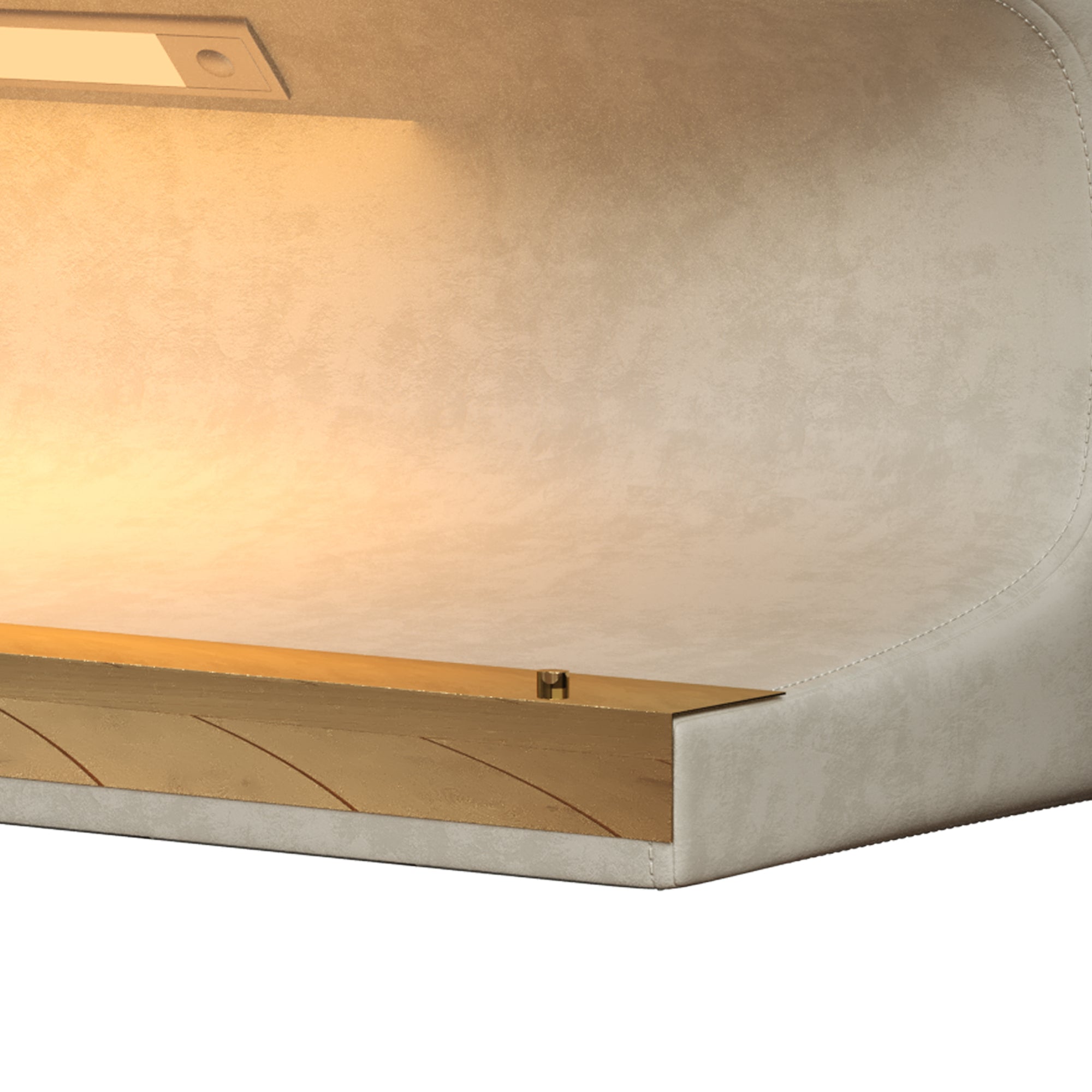 Entryway Bench Leather Ottoman w/ LED Sensor Light (Beige)