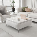 35 inch Square Storage Bench/Coffee Table (White)