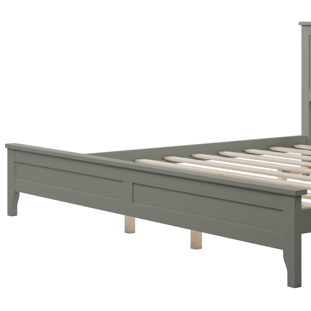 Modern Solid Wood King Platform Bed (Gray)
