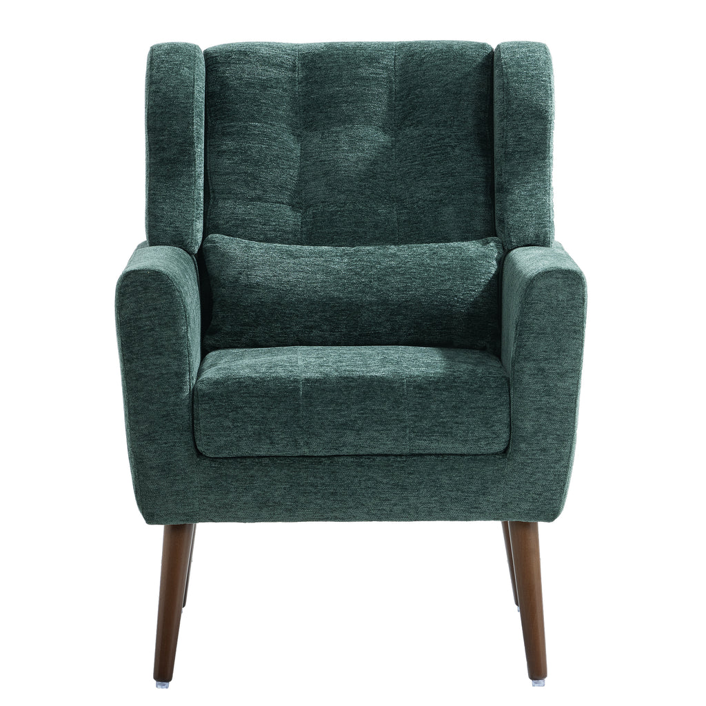 Modern Mid Century Accent Chair (Blackish Green)