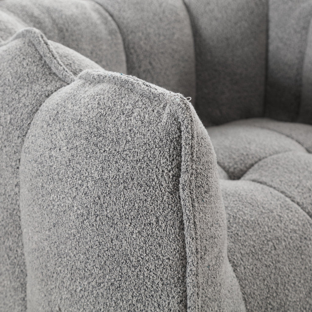 Plush Foam Lounger w/ Ottoman (Gray)