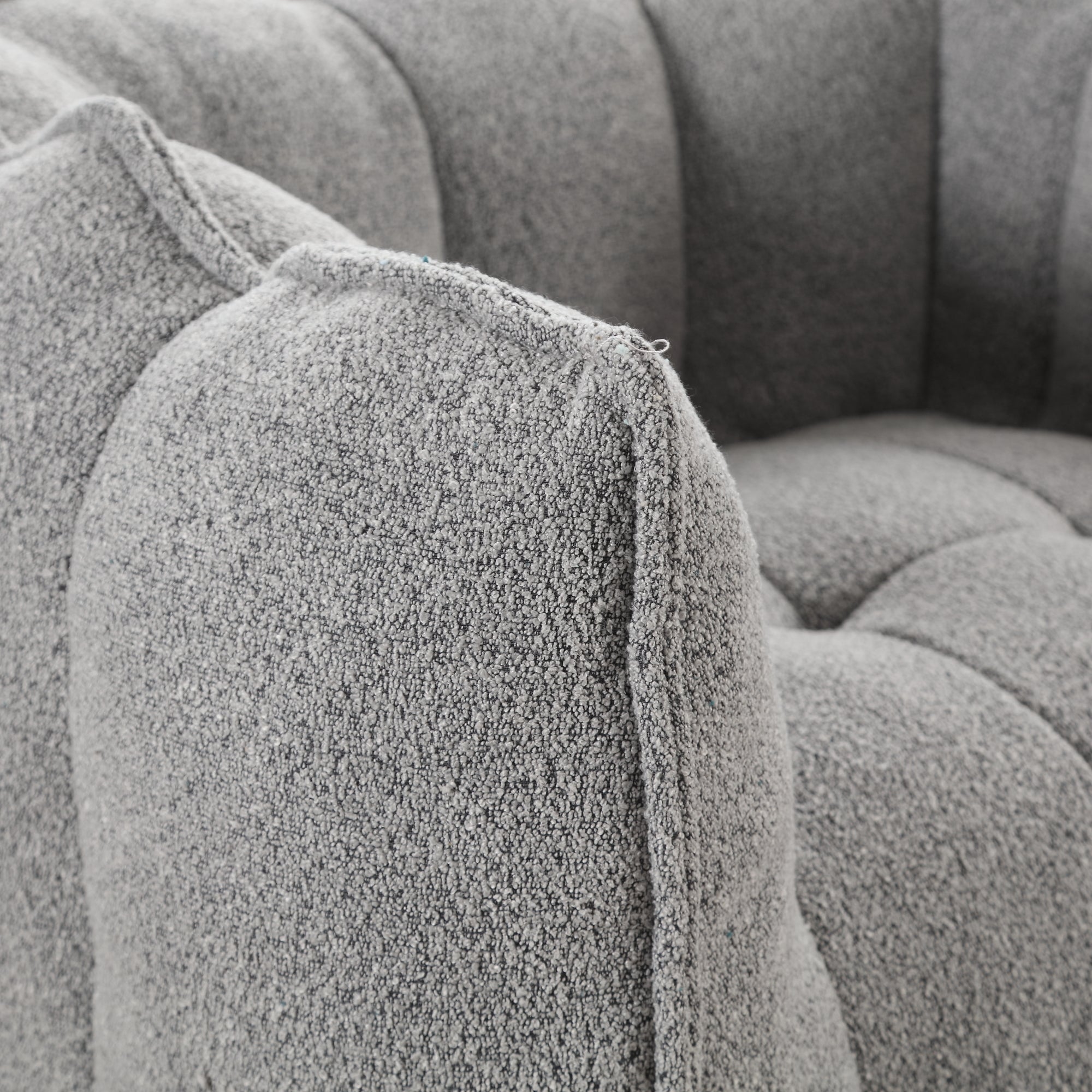 Plush Foam Lounger w/ Ottoman (Gray)