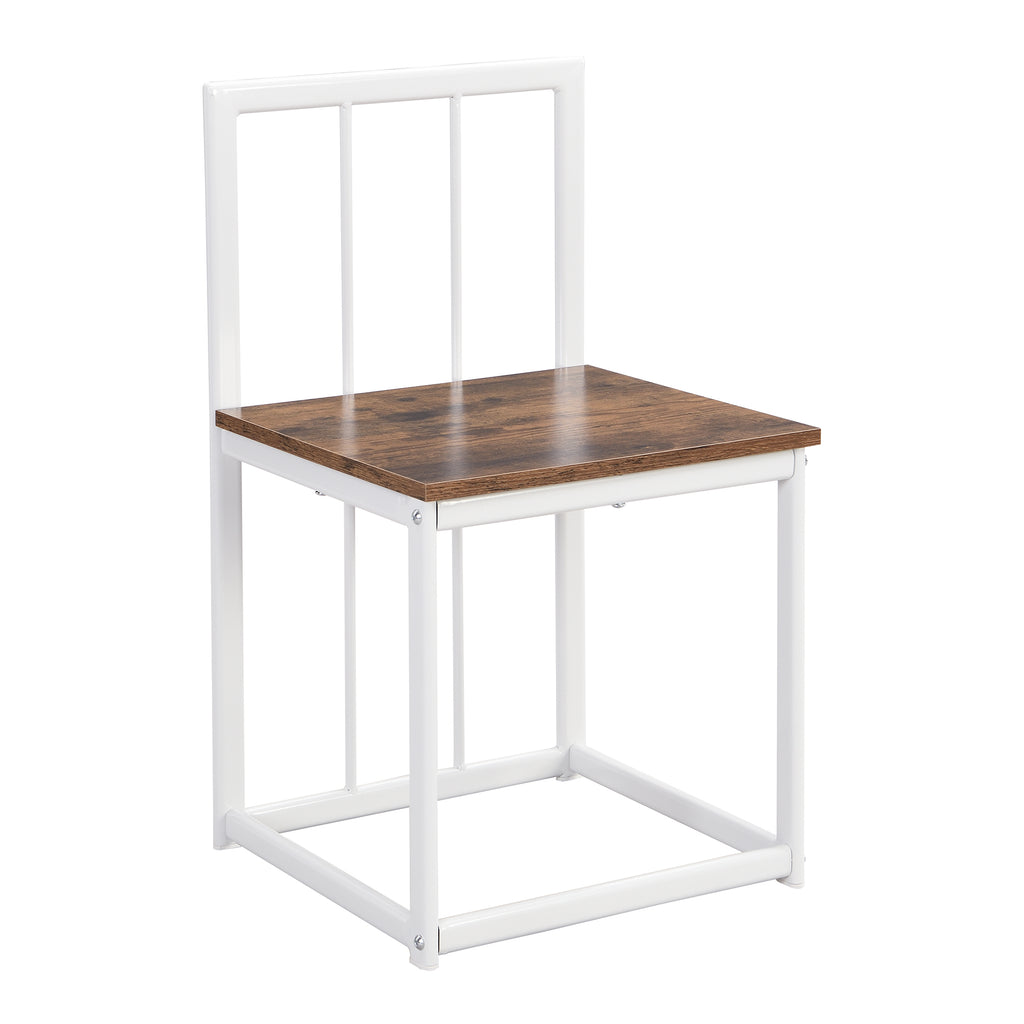 Modern 7-Piece Dining Table Set with Faux Marble (White/Cherry)