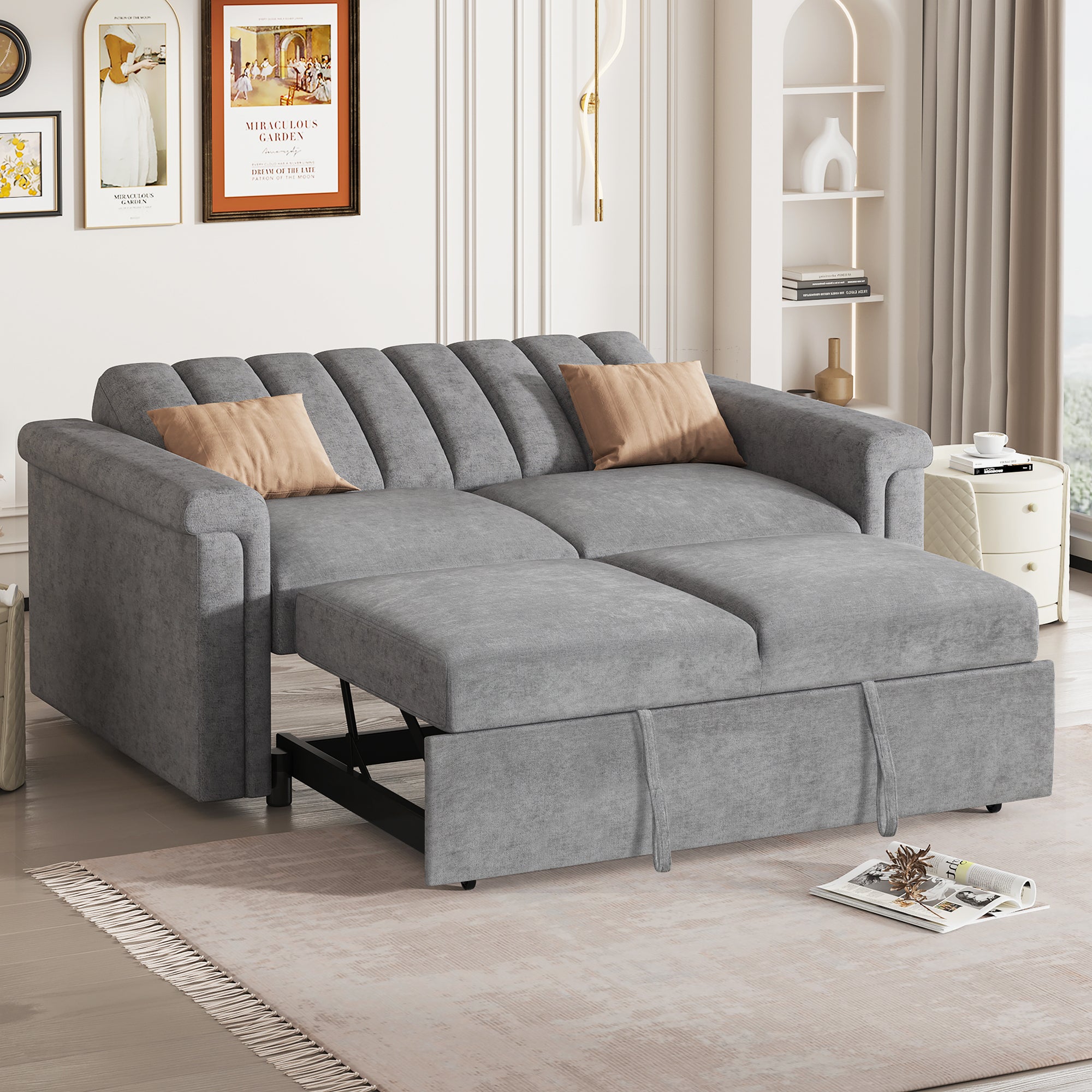U_STYLE Convertible Sofa Bed (Gray)
