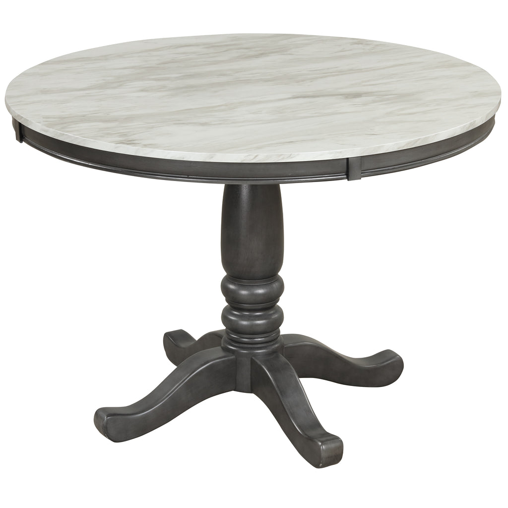 Orisfur 5 Piece Solid Wood Dining Table (Gray)