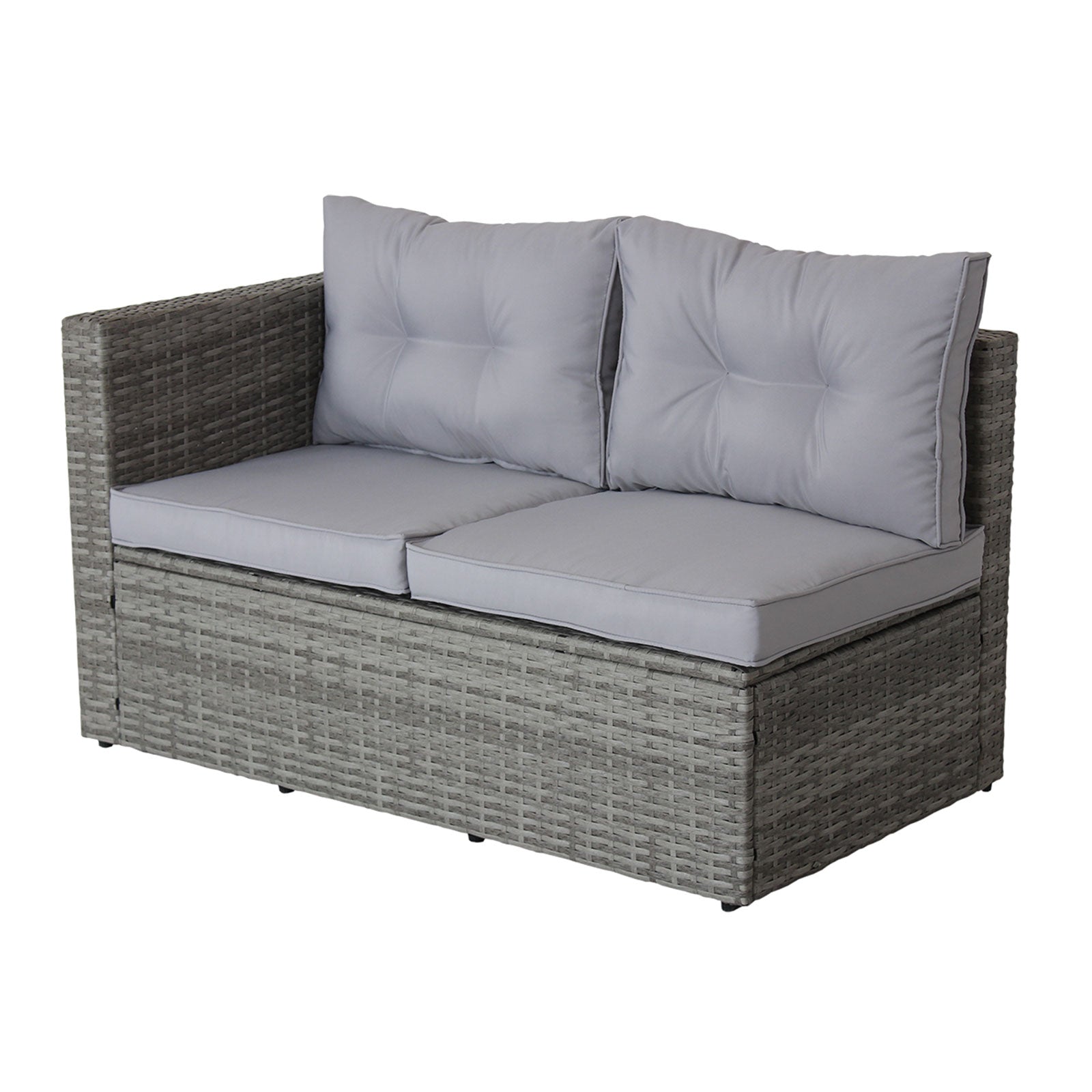 4 Piece Sectional, Wicker Rattan Outdoor Patio Furniture (Gray)