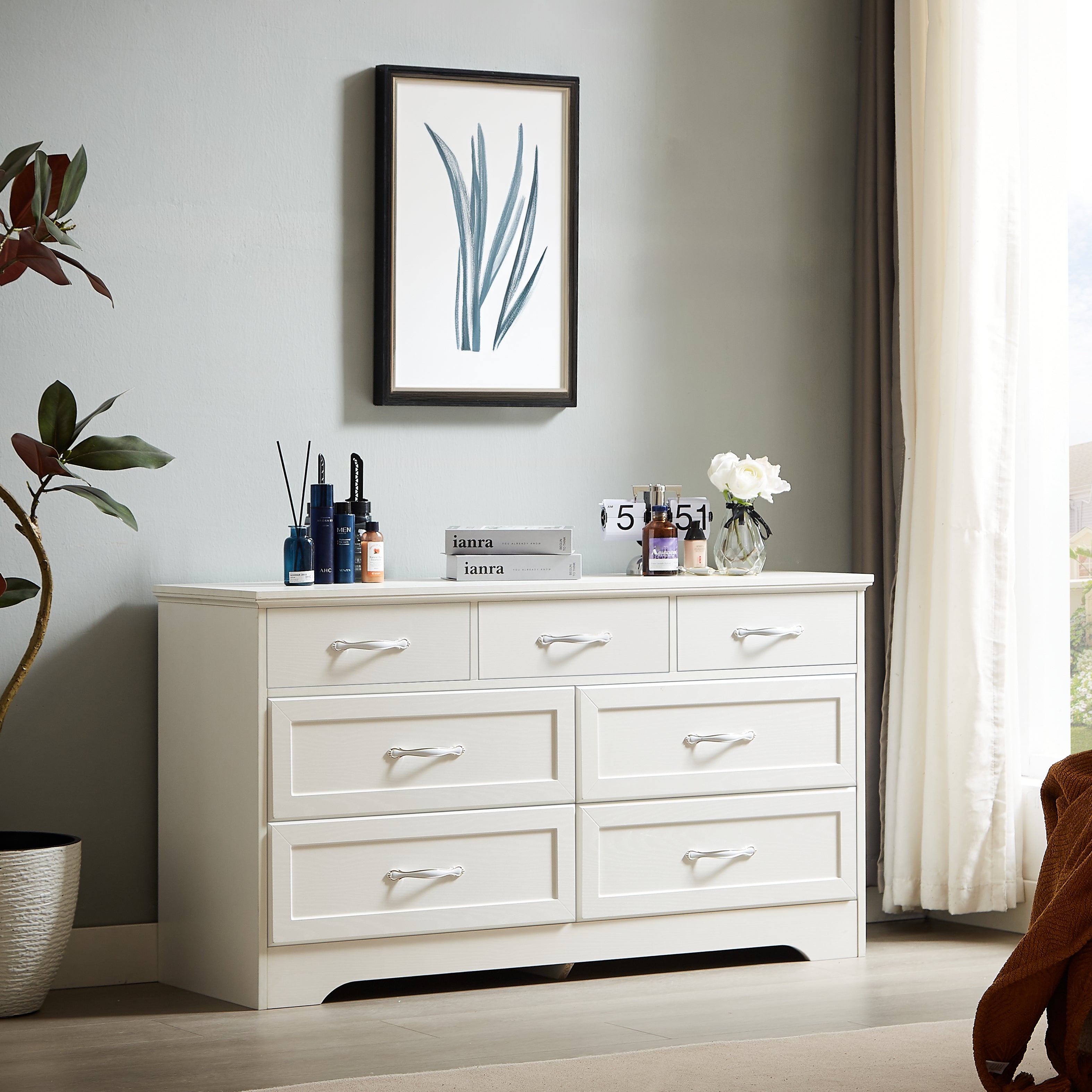 Chic 7 Drawers w/ Chest (White)