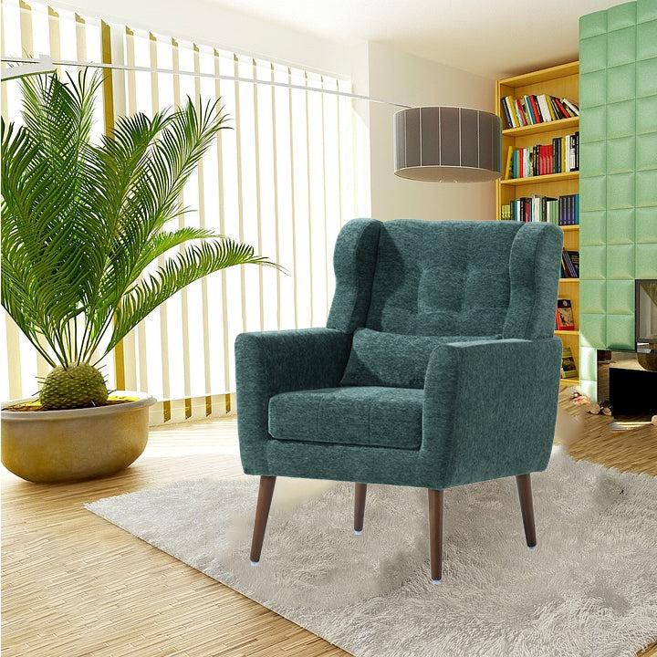 Modern Mid Century Accent Chair (Blackish Green)