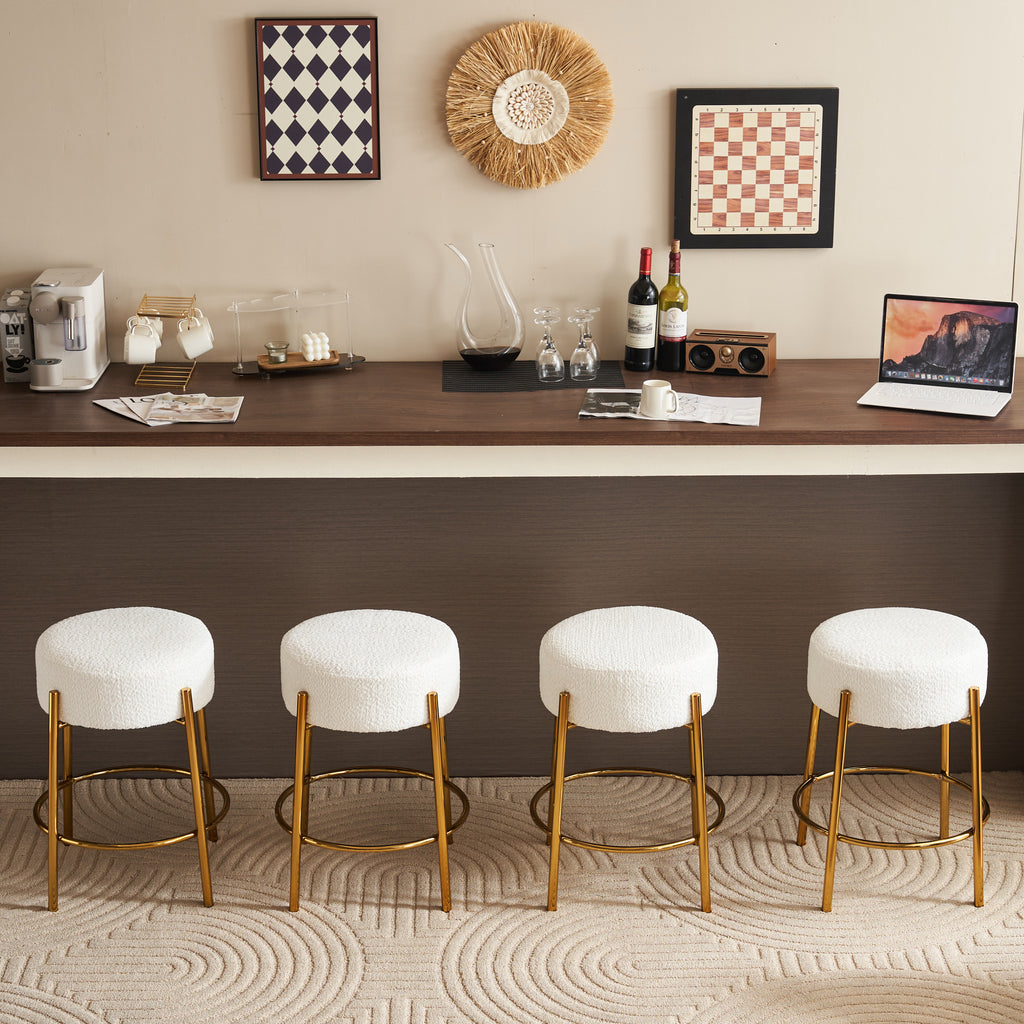 Contemporary Cushioned Dining Stool - Set of 2