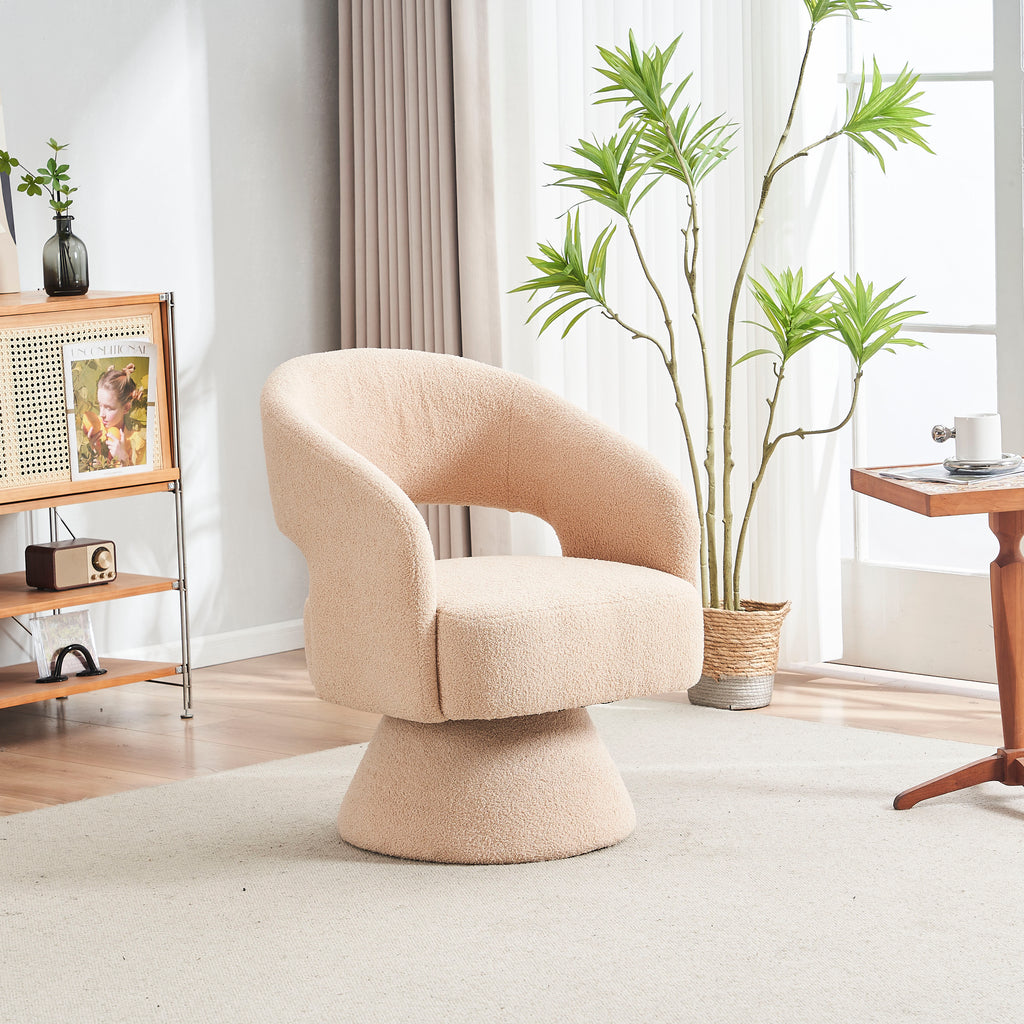 Swivel Teddy Accent Armchair (Nude)