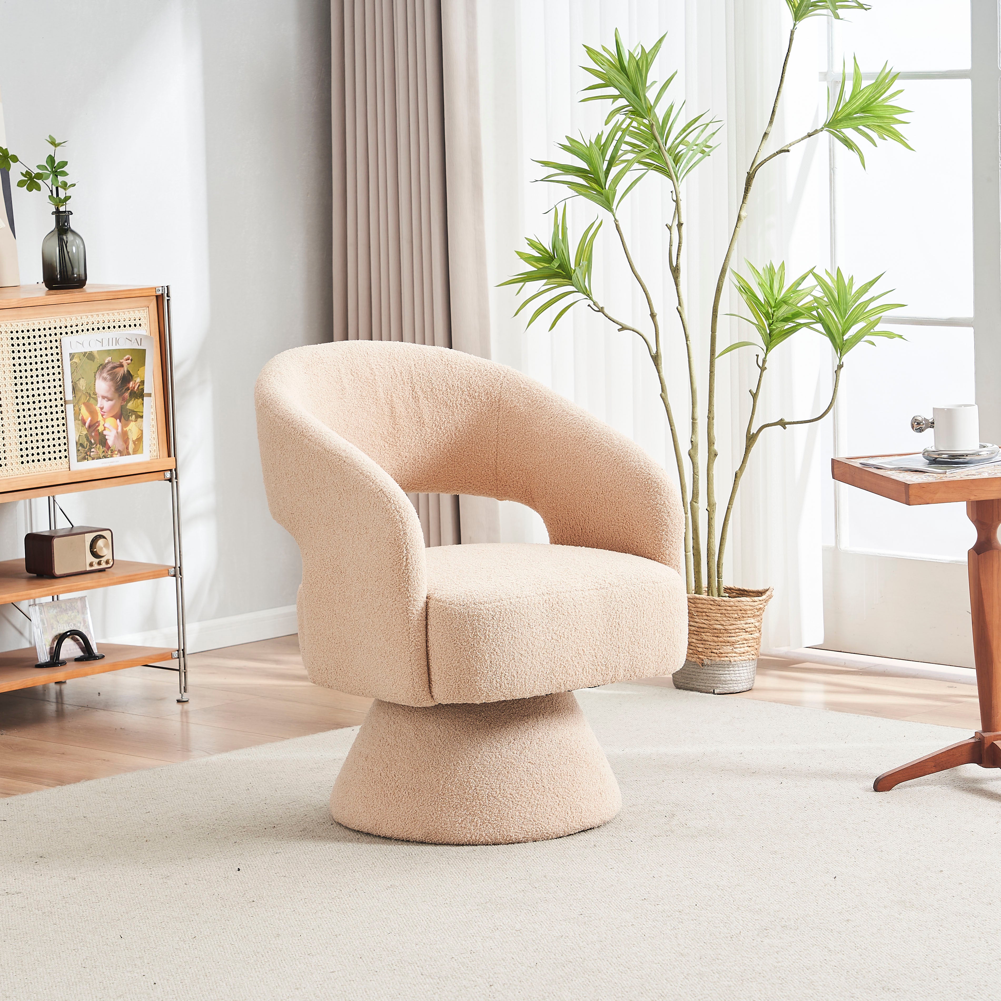 Swivel Teddy Accent Armchair (Nude)