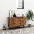 Rustic 6 Drawer Wooden Dresser (Brown)