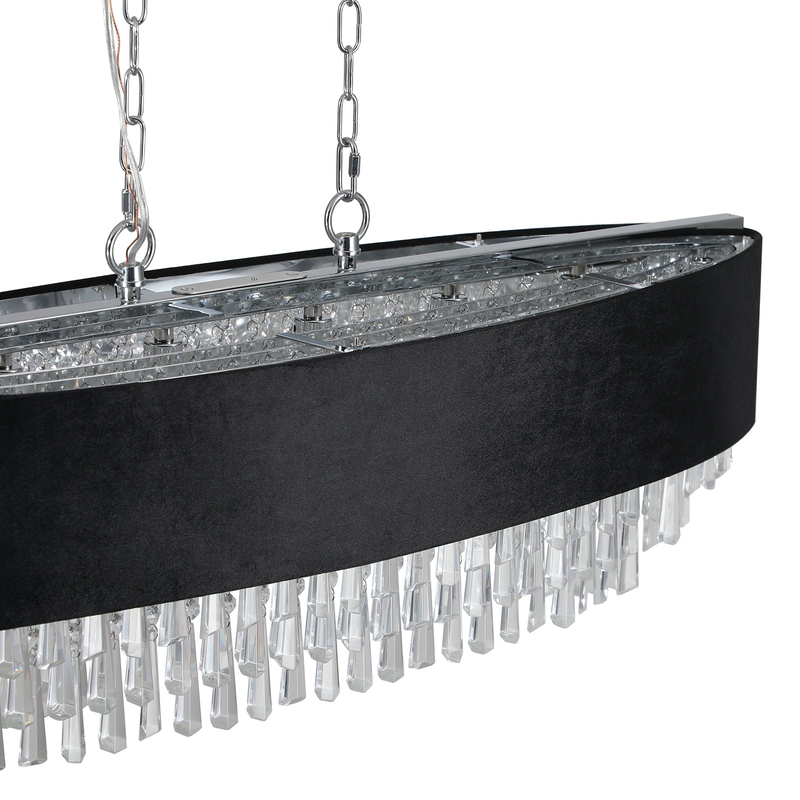 Modern Crystal Chandelier Light Fixture - Flat