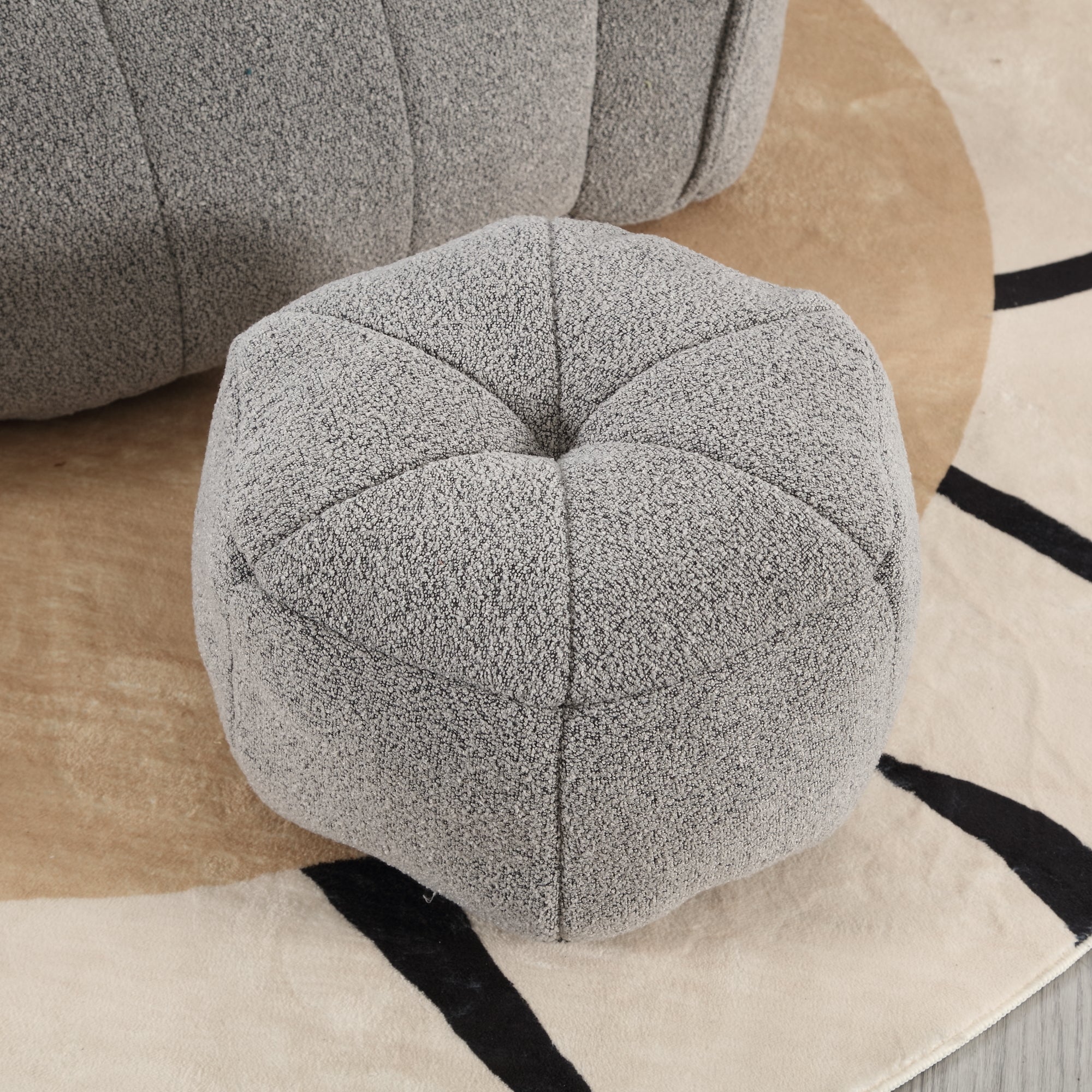 Plush Foam Lounger w/ Ottoman (Gray)