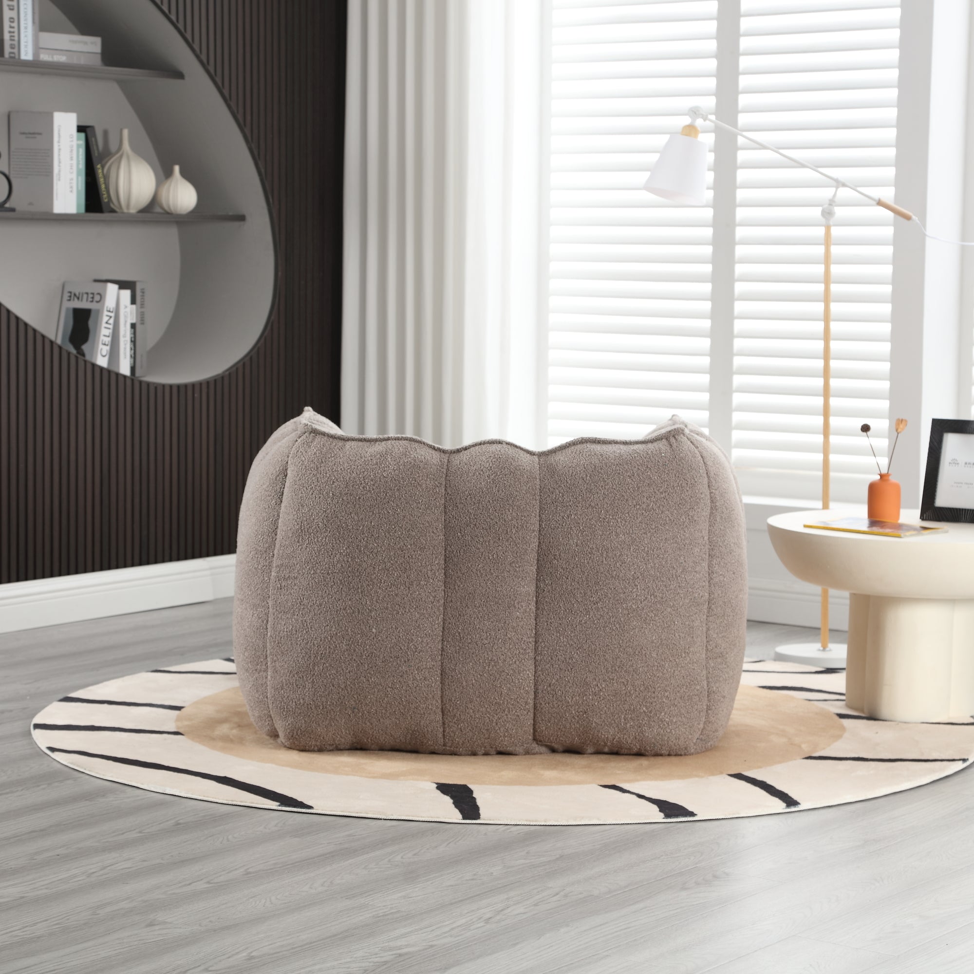 Plush Foam Lounger w/ Ottoman (Coffee)