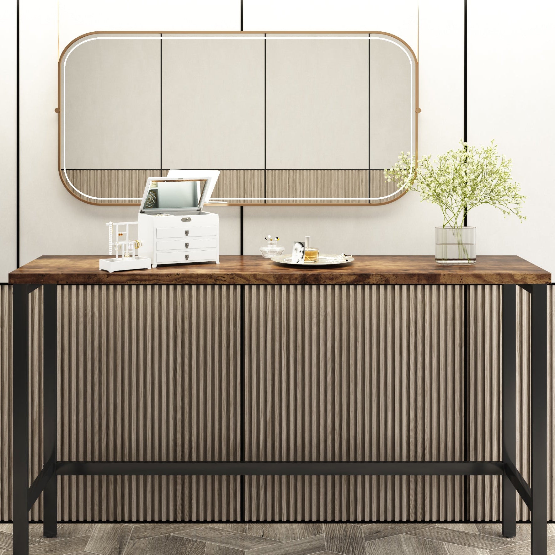 Modern Dining Table Set with 3 stools