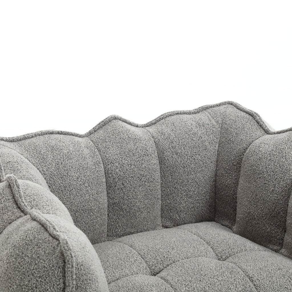 Plush Foam Lounger w/ Ottoman (Gray)