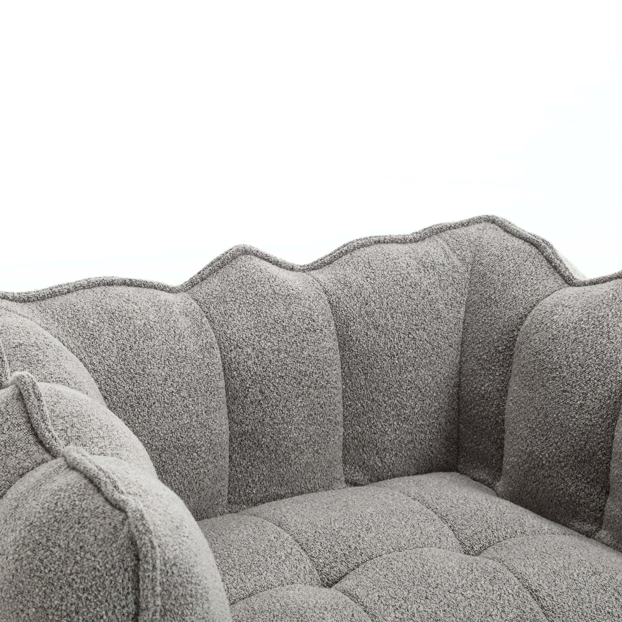 Plush Foam Lounger w/ Ottoman (Gray)