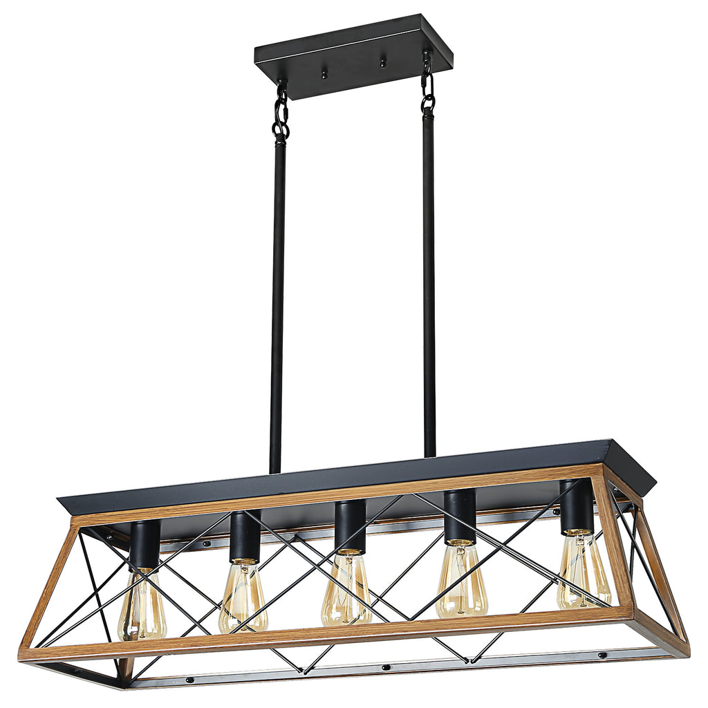 Meridian Forge Pendant - Walnut (No Bulbs)