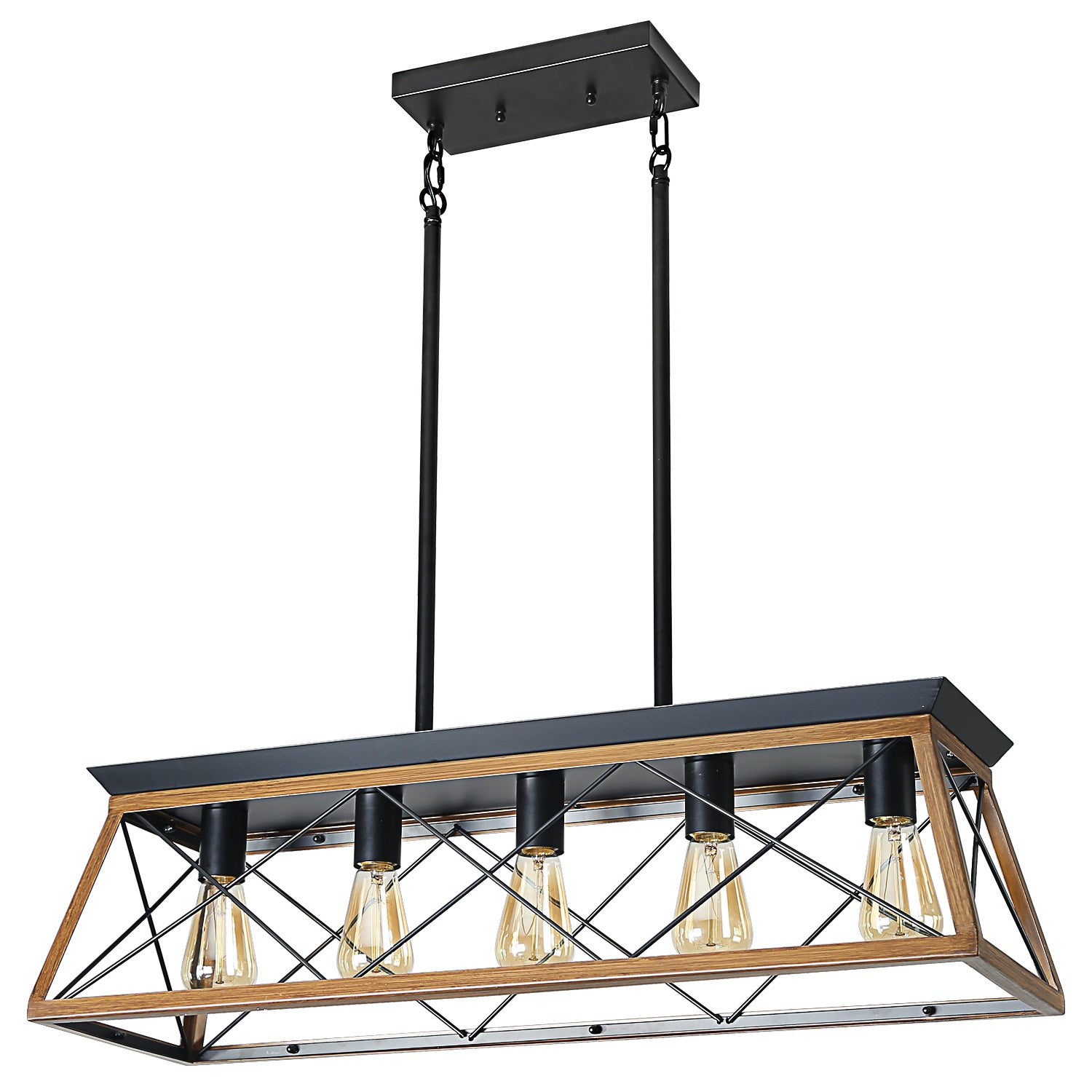 Meridian Forge Pendant - Walnut (No Bulbs)