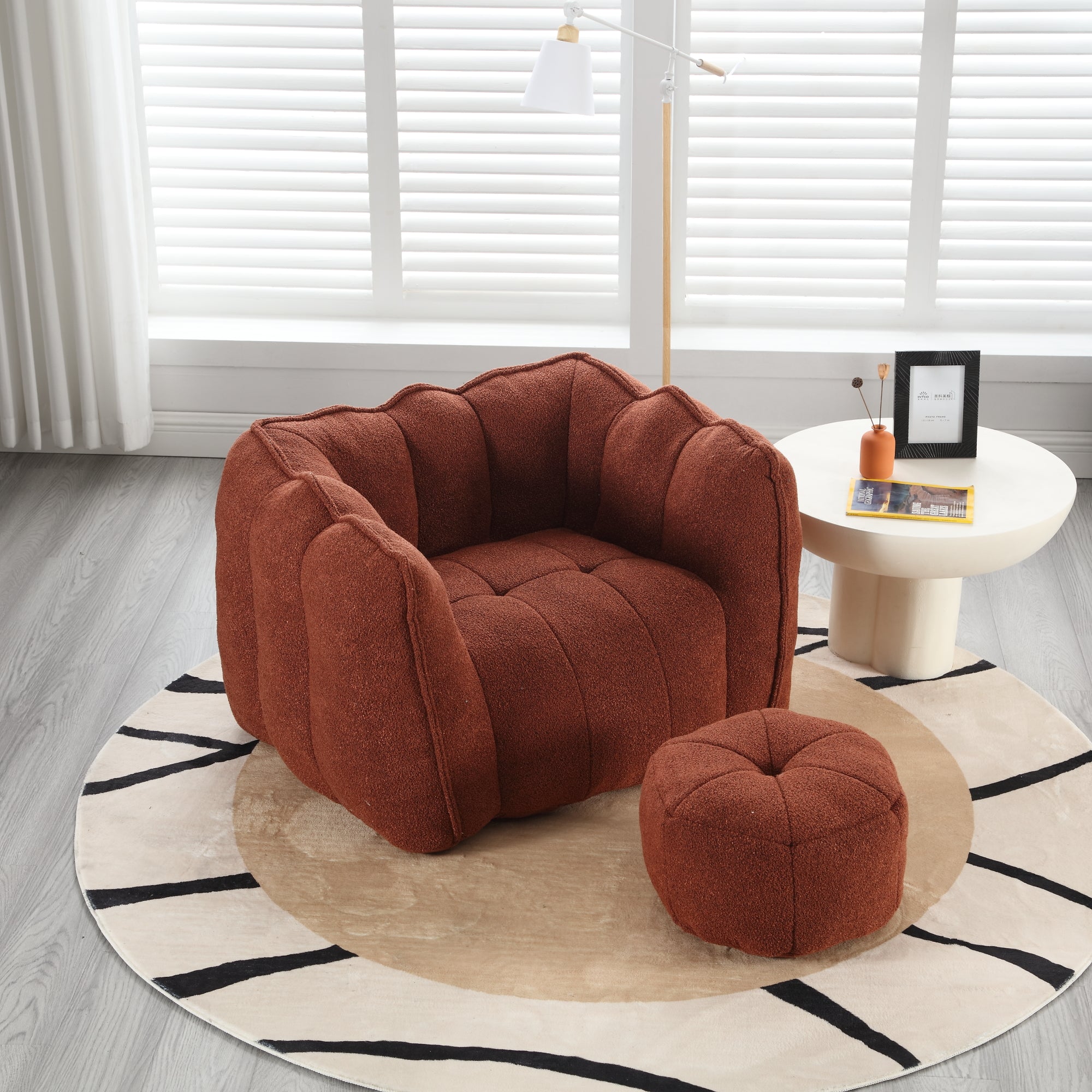 Plush Foam Lounger w/ Ottoman