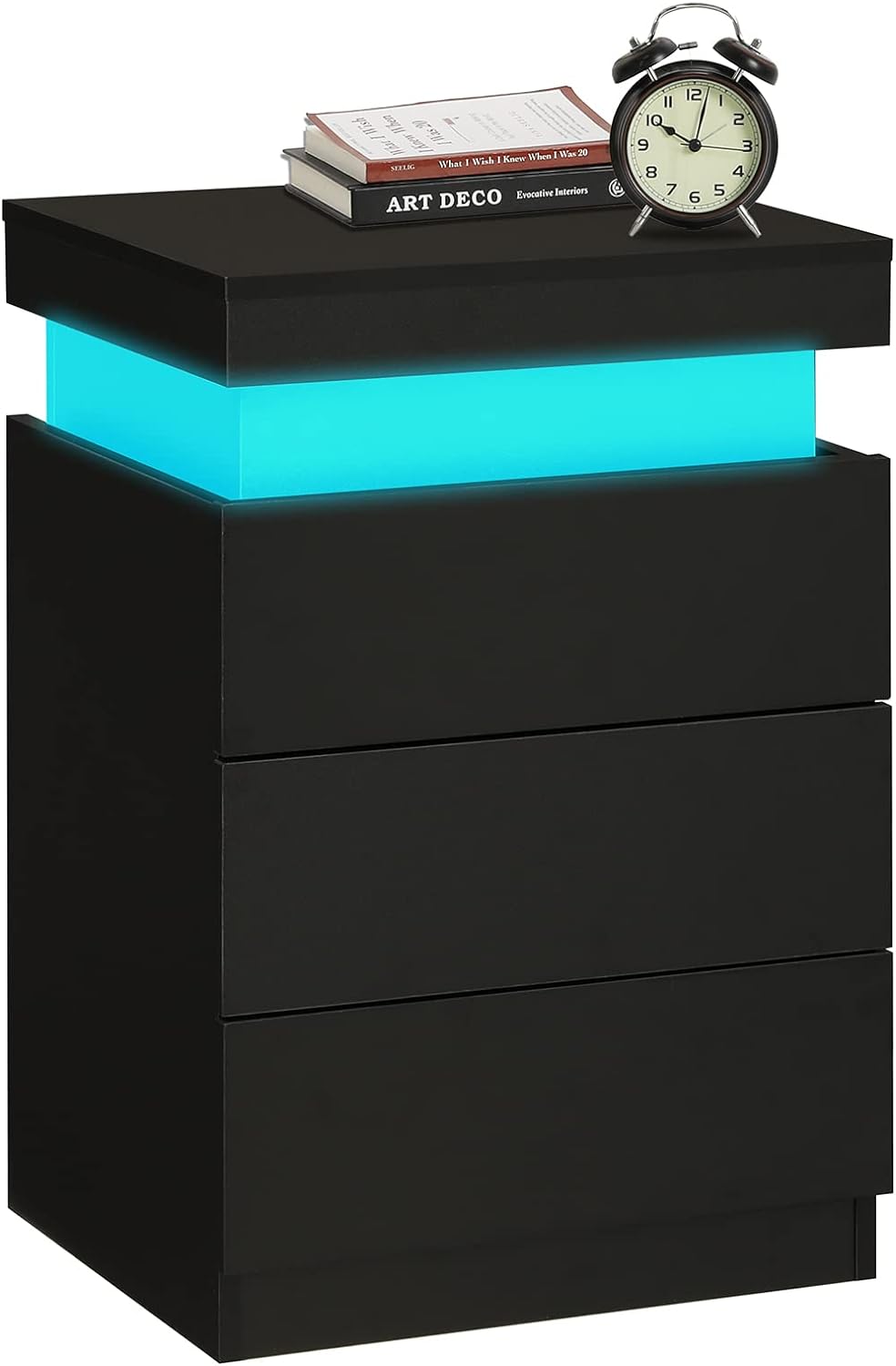 Modern Multi-Colour LED Night Table (Black)