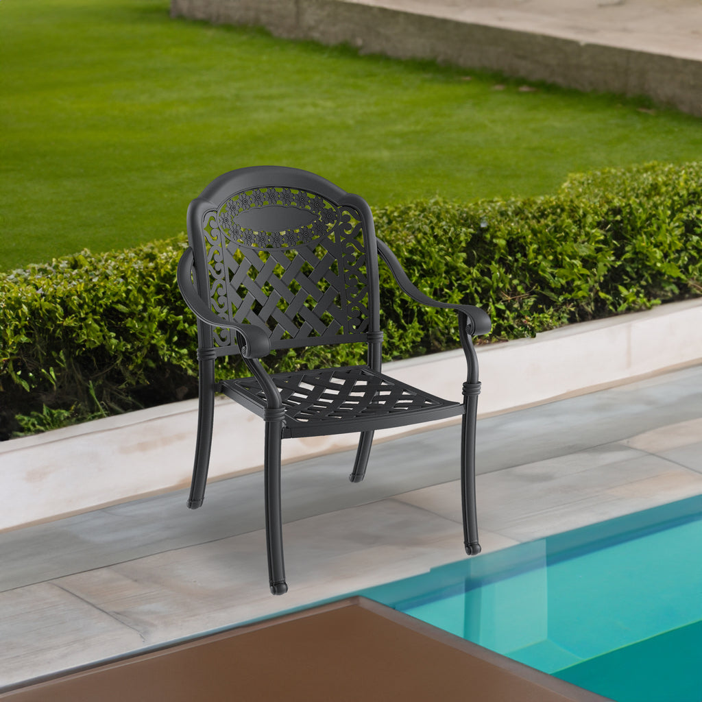 5-Piece Set Of Cast Aluminum Patio Furniture w/ Cushions