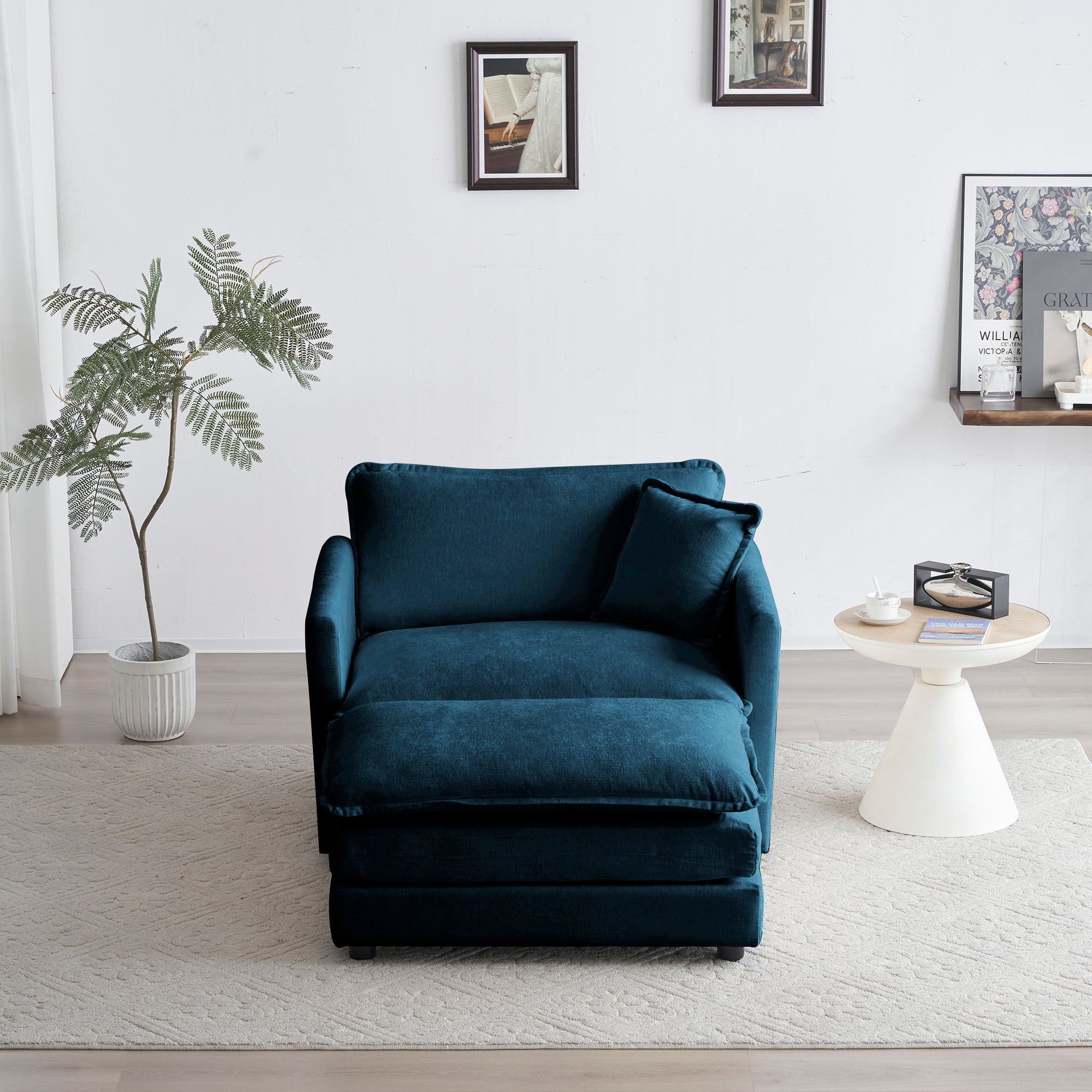 Modern Accent Chair w/ Ottoman