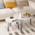2 Set Round Nesting Coffee Table (White)