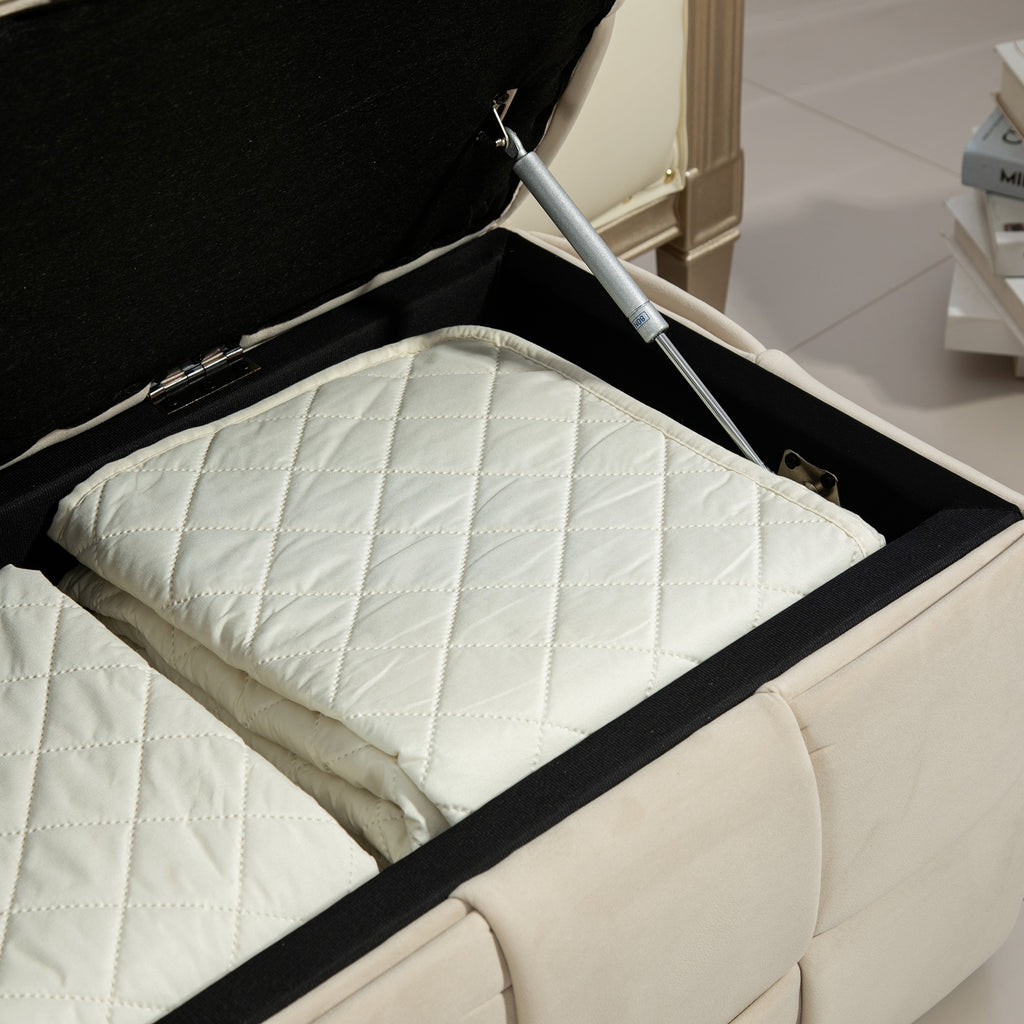COOLMOR Ottoman chair w/ Storage (beige)