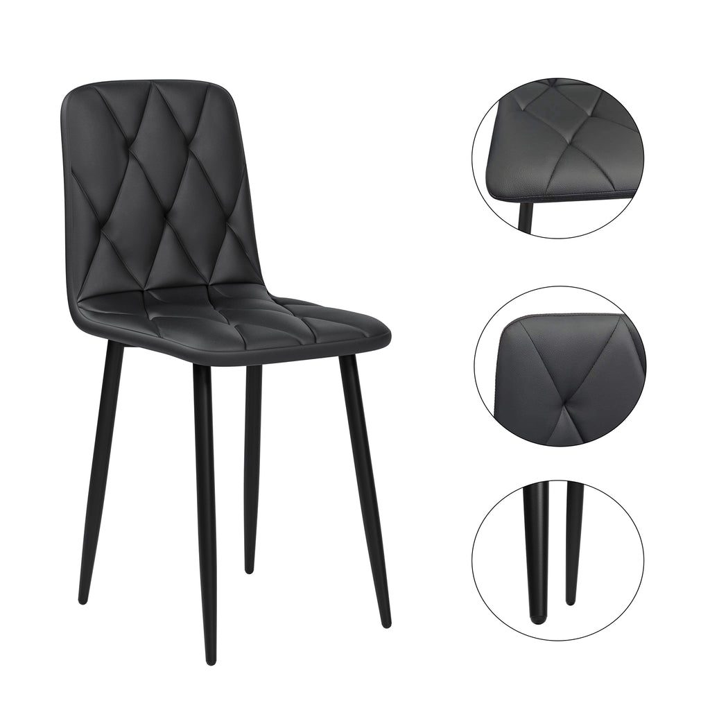 Sleek Leather Dining Chairs - Set of 4 (Gray)