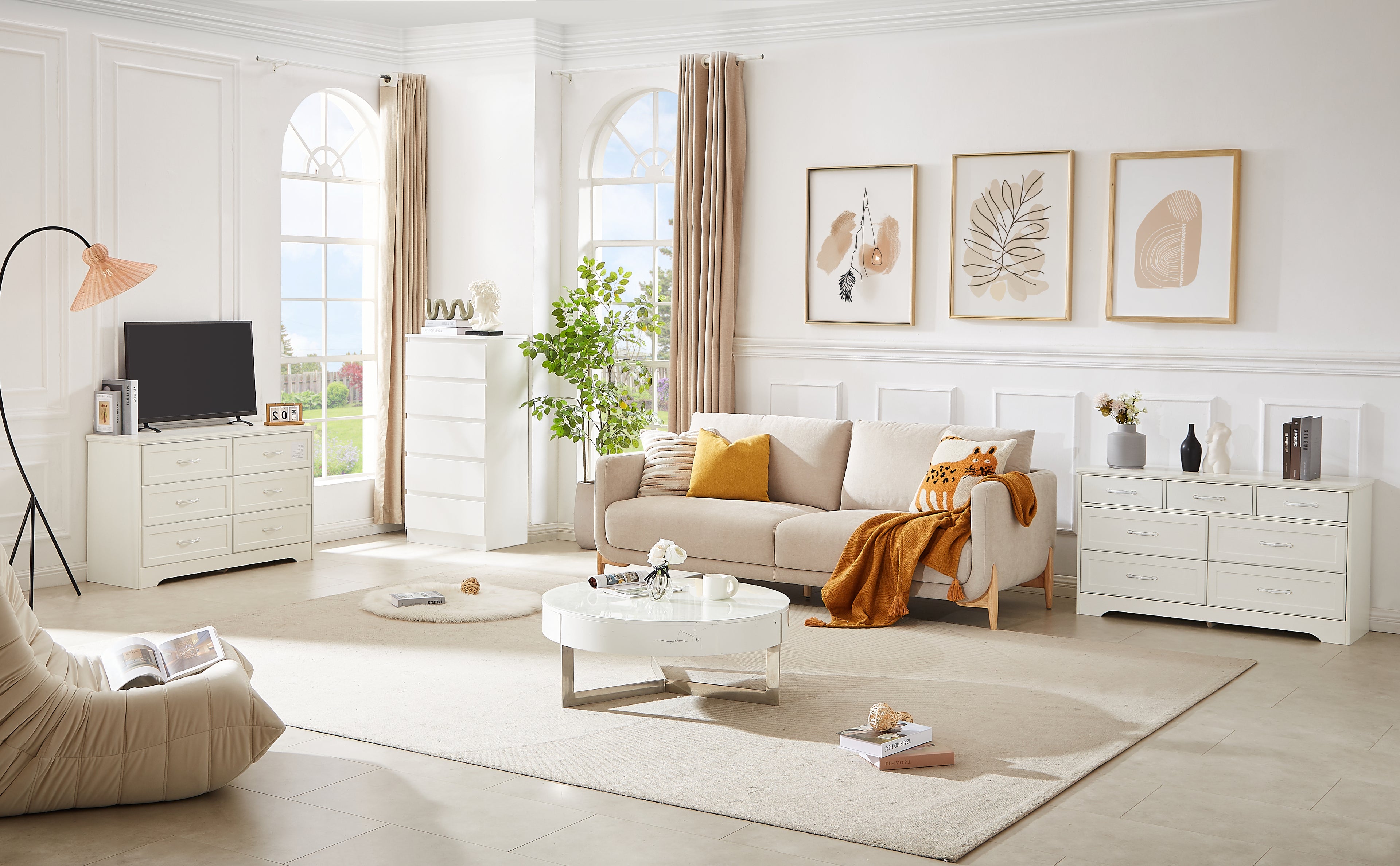 Chic 7 Drawers w/ Chest (White)