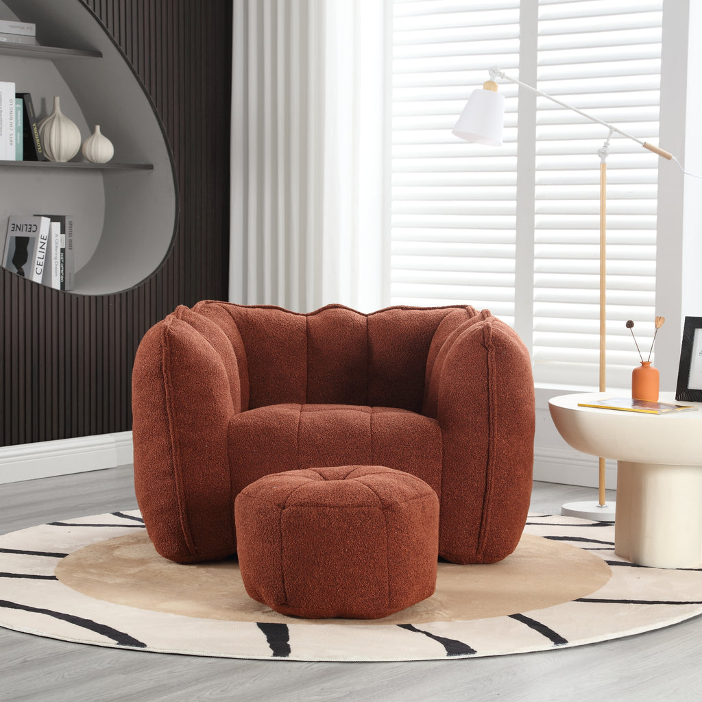 Plush Foam Lounger w/ Ottoman