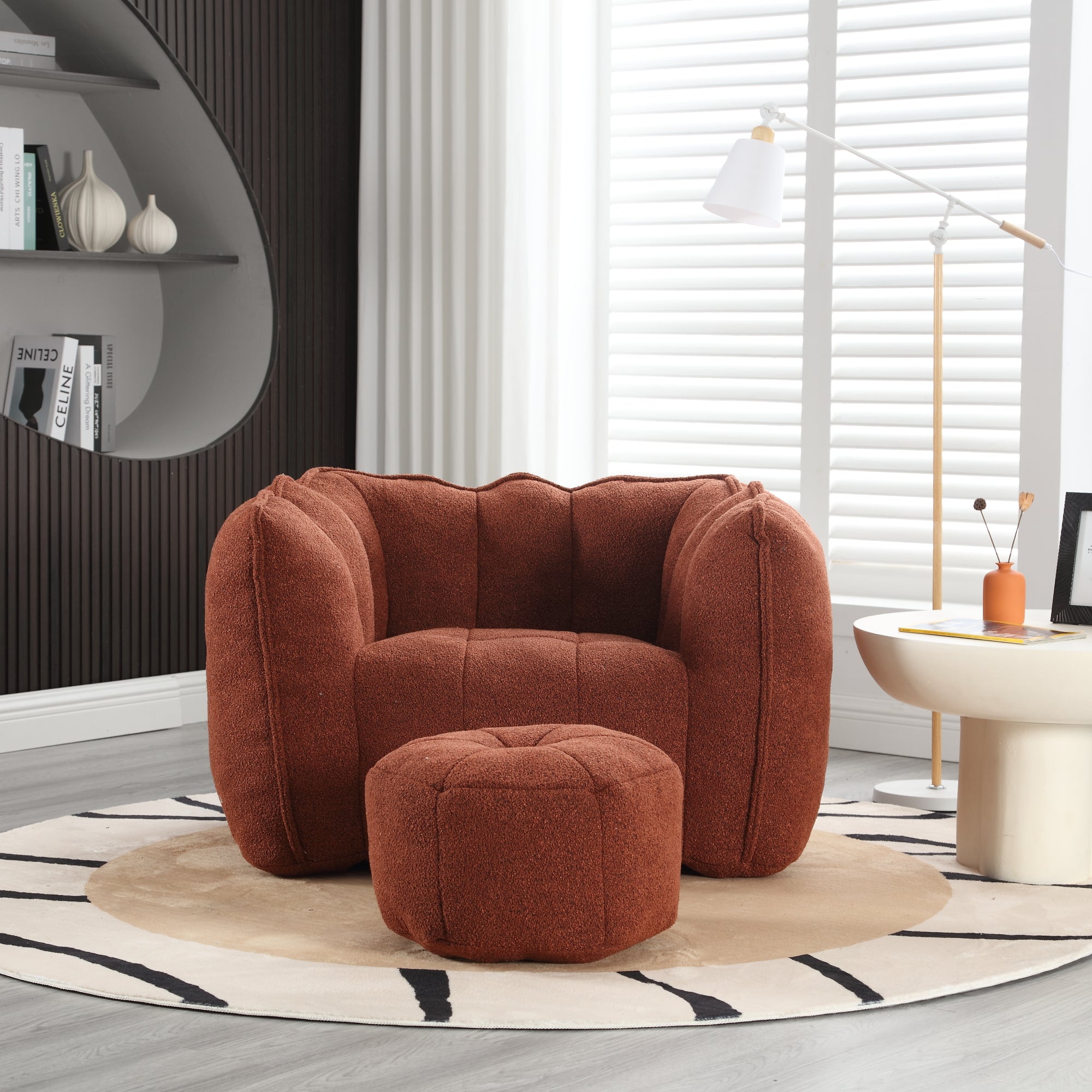 Plush Foam Lounger w/ Ottoman